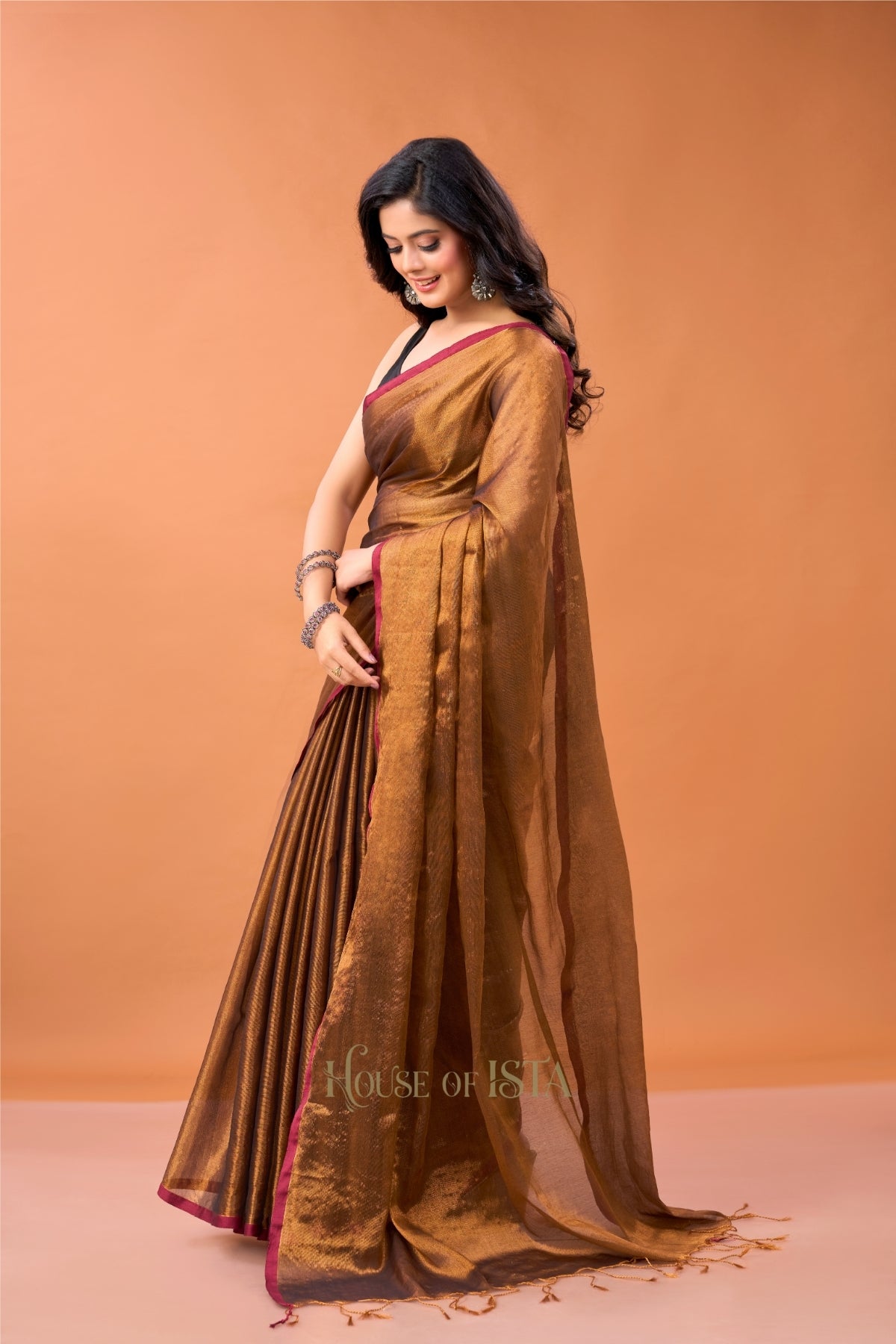 Ether Gold Tissue Cotton Saree