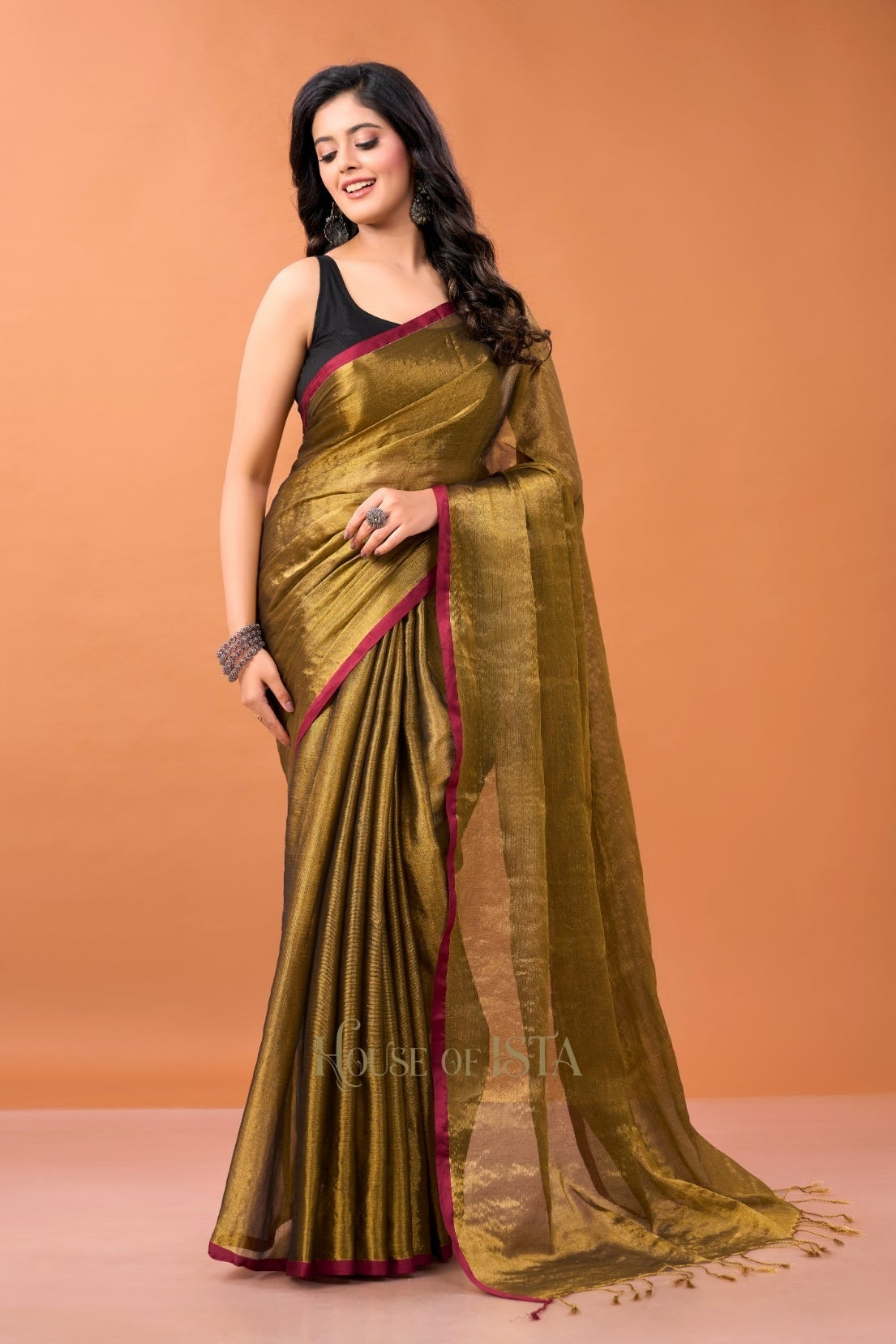 Tamravati Tissue Cotton Saree