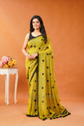 Mustard Geometry Cotton Saree