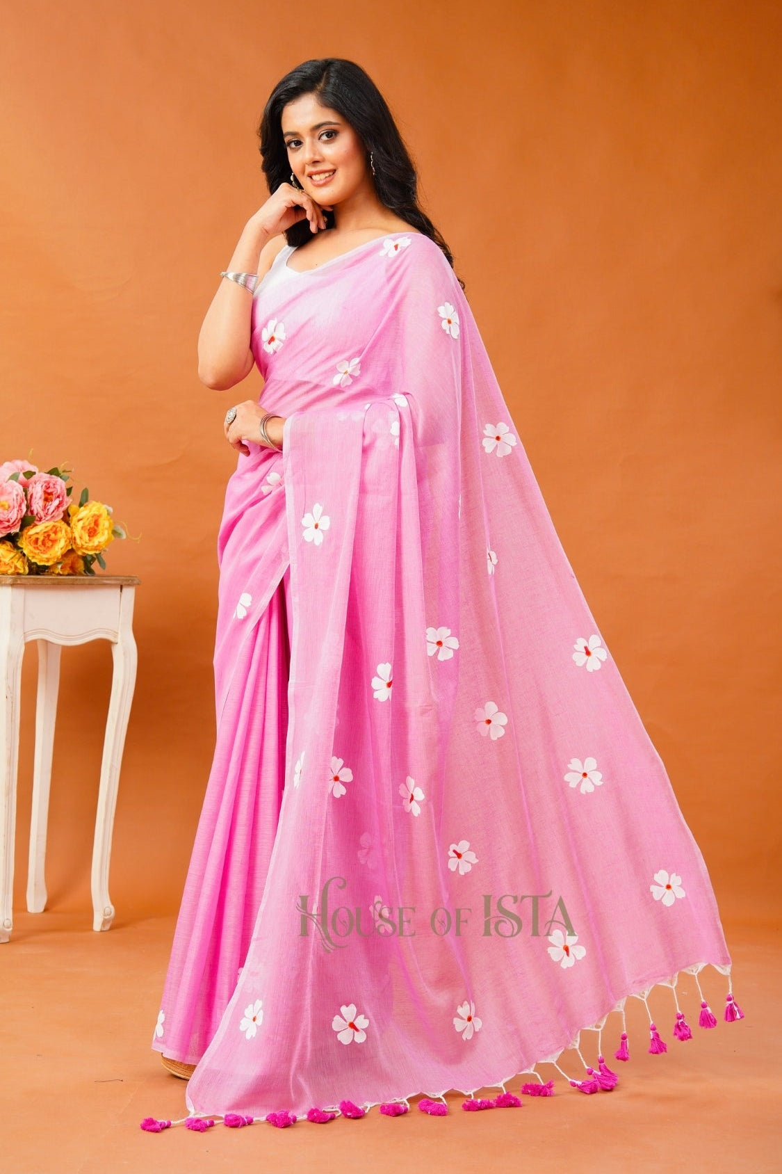 Pink Breeze Mulmul Sarees
