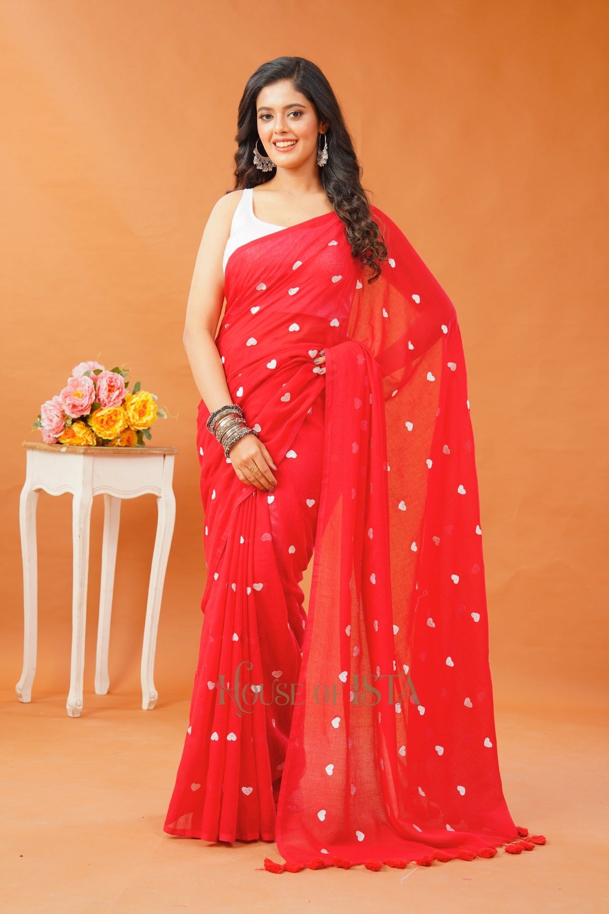 Candy Heart  Mulmul Saree