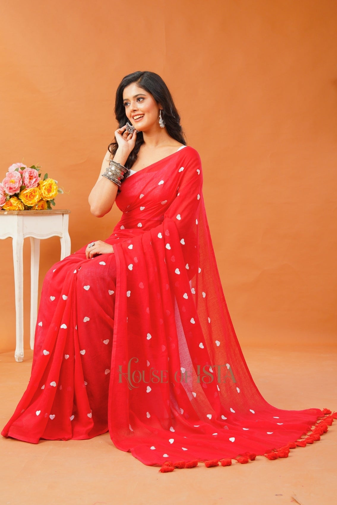 Candy Heart  Mulmul Saree