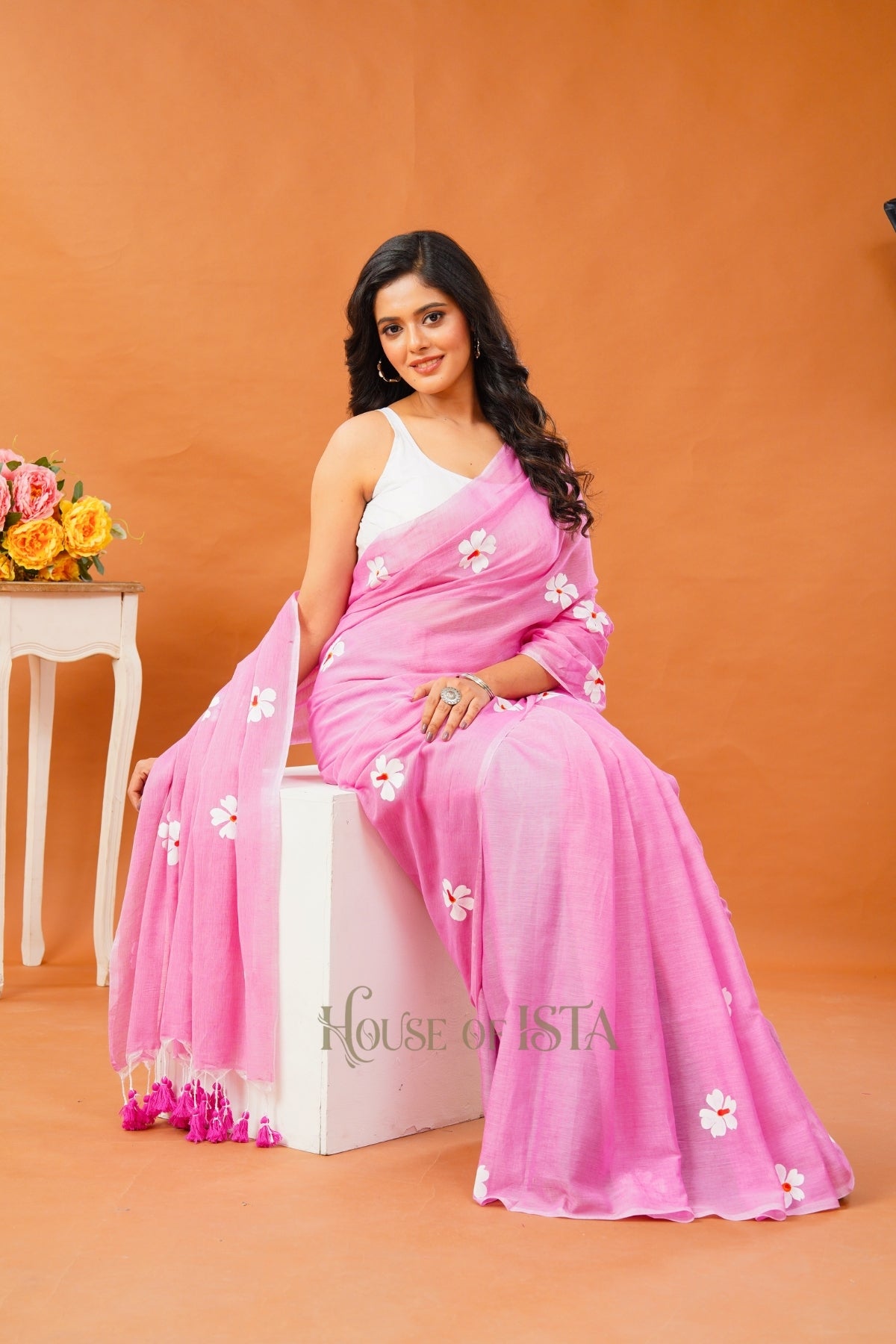 Pink Breeze Mulmul Sarees