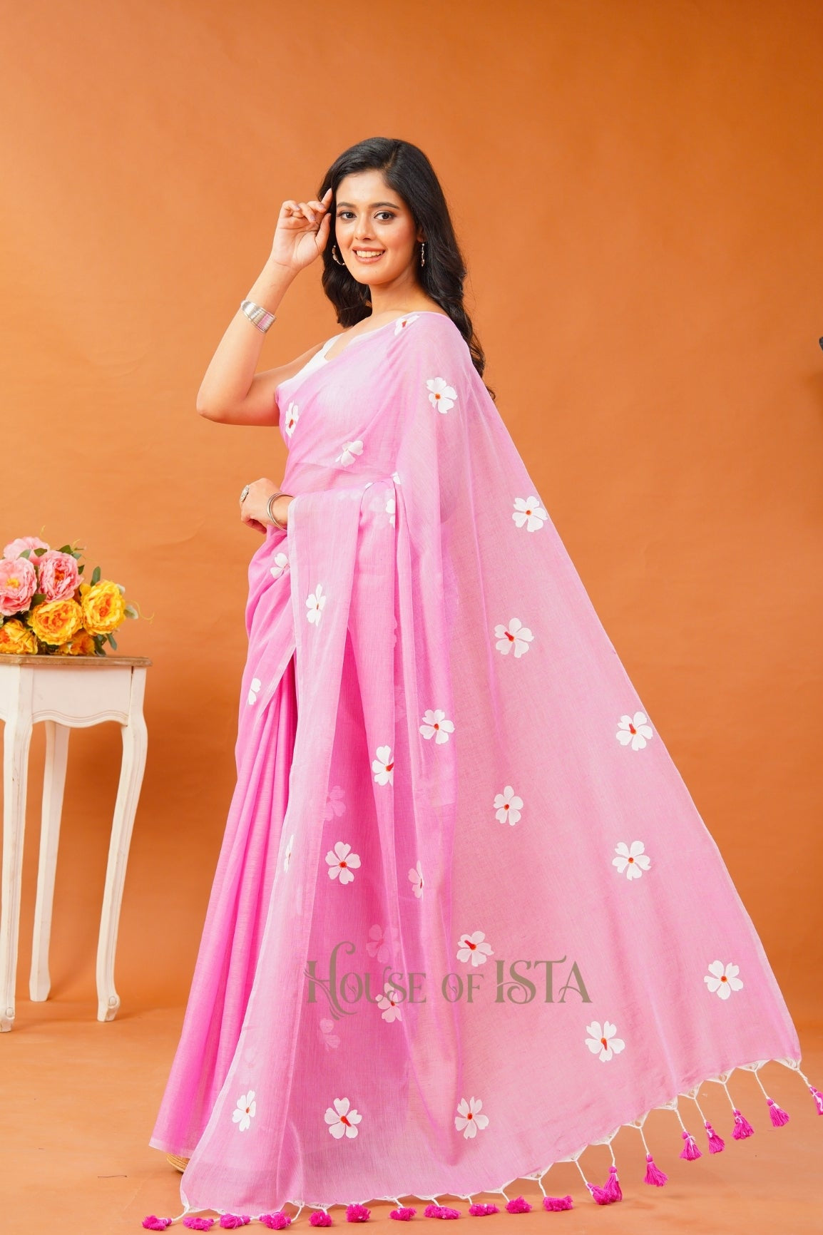 Pink Breeze Mulmul Sarees