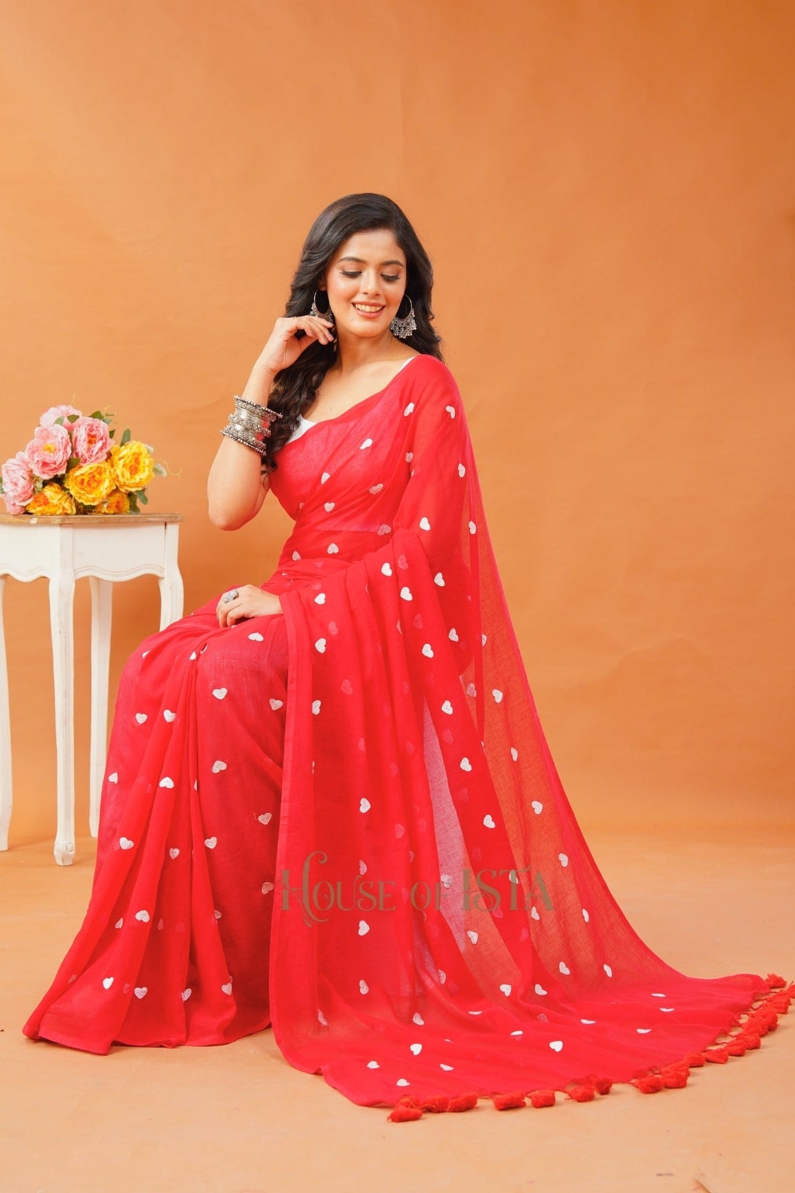 Candy Heart  Mulmul Saree