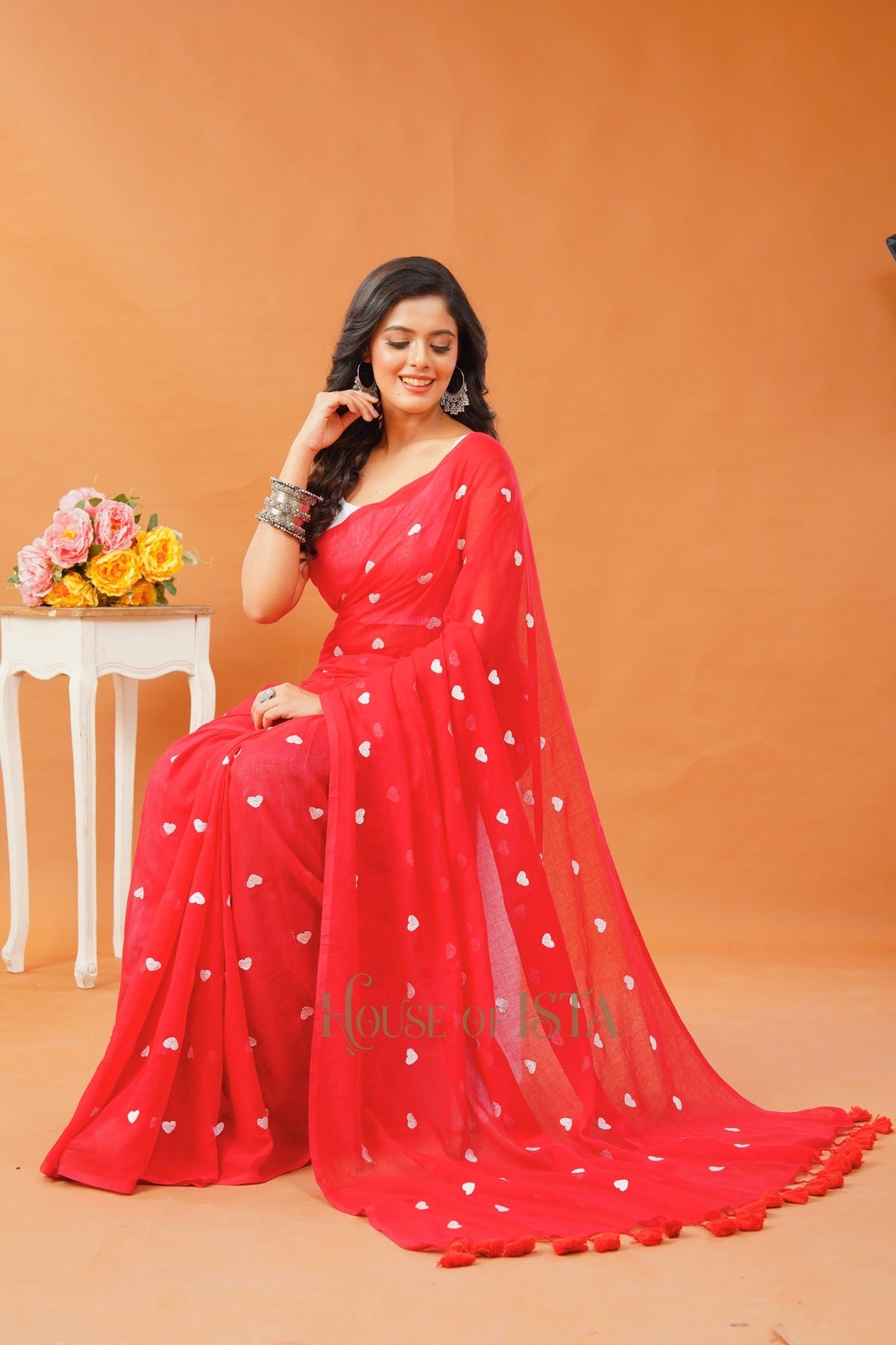 Candy Heart  Mulmul Saree