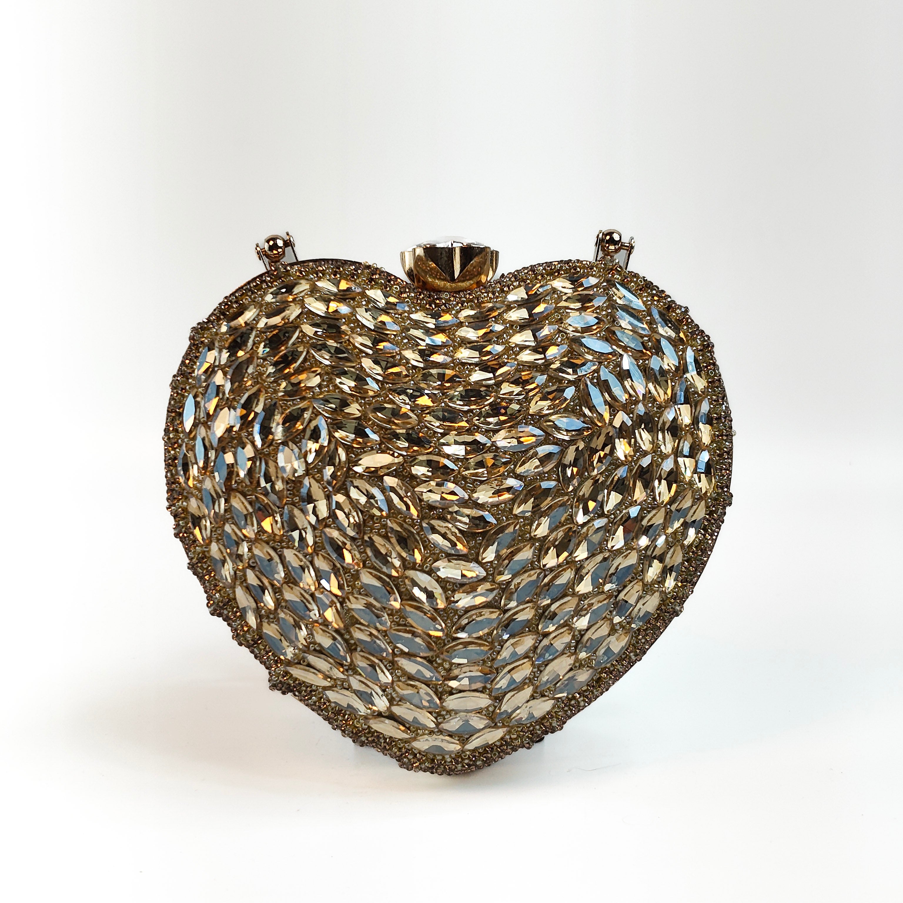 Crystal Encrusted Heart Clutch