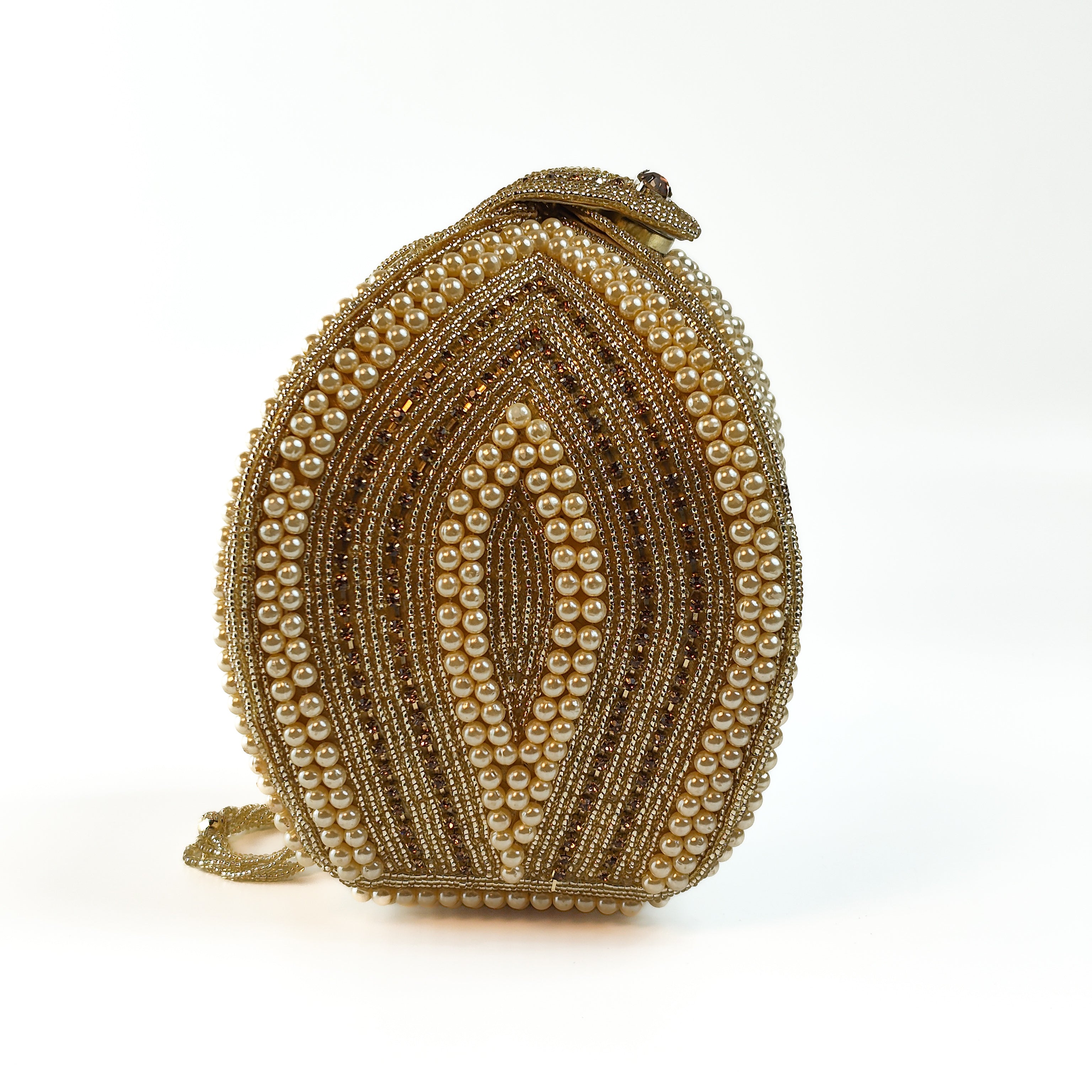 Gold Lotus Pearl Premium Clutch