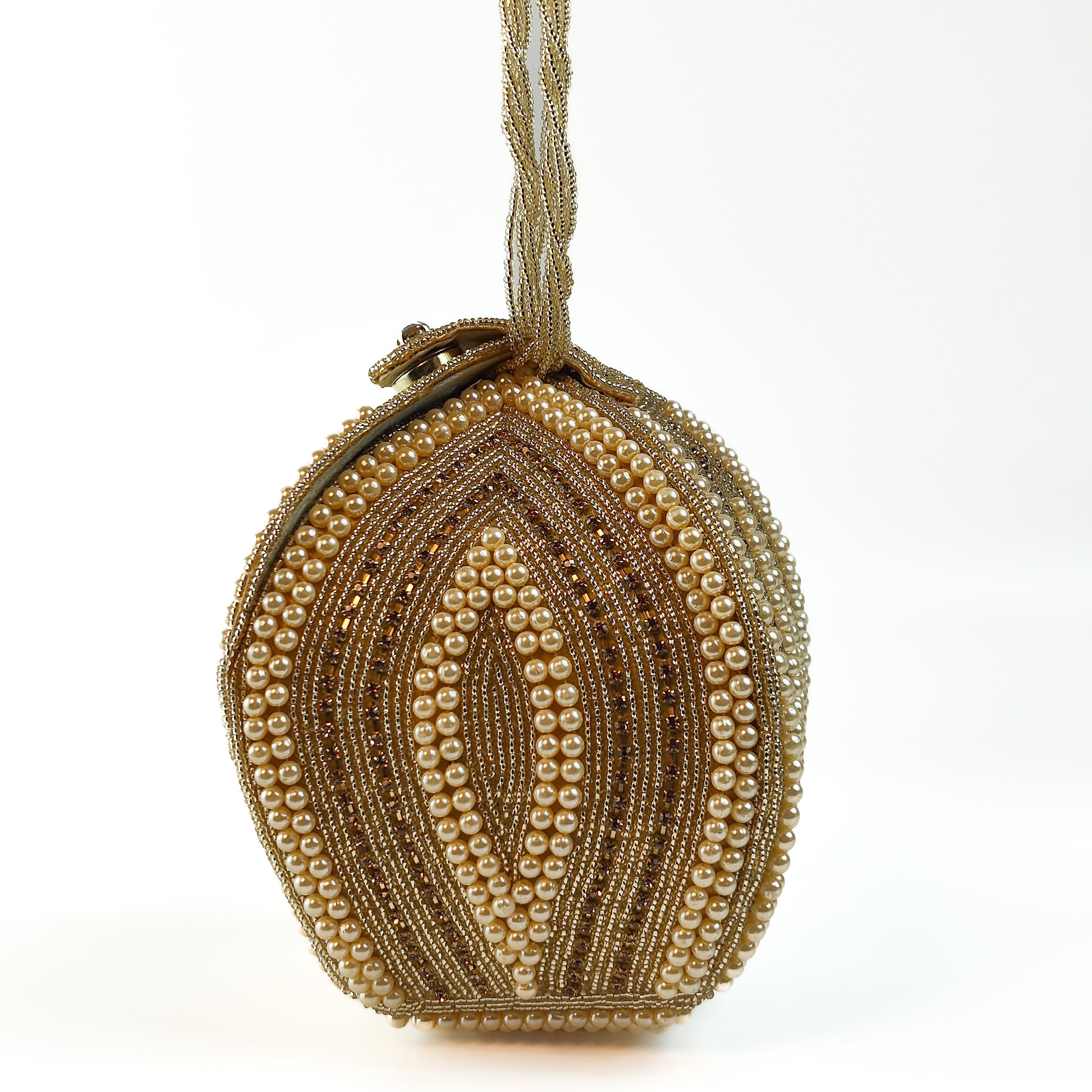 Gold Lotus Pearl Premium Clutch
