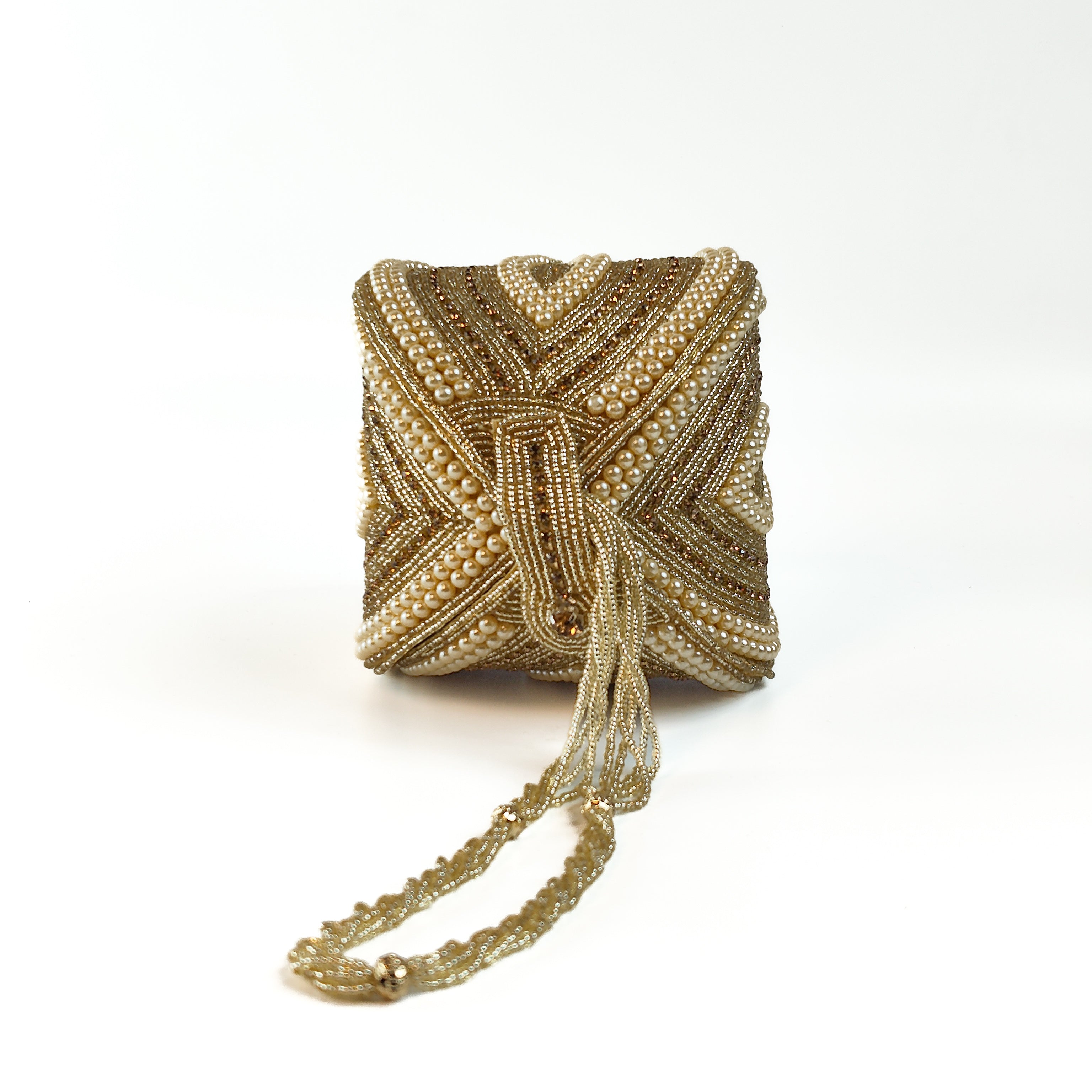 Gold Lotus Pearl Premium Clutch