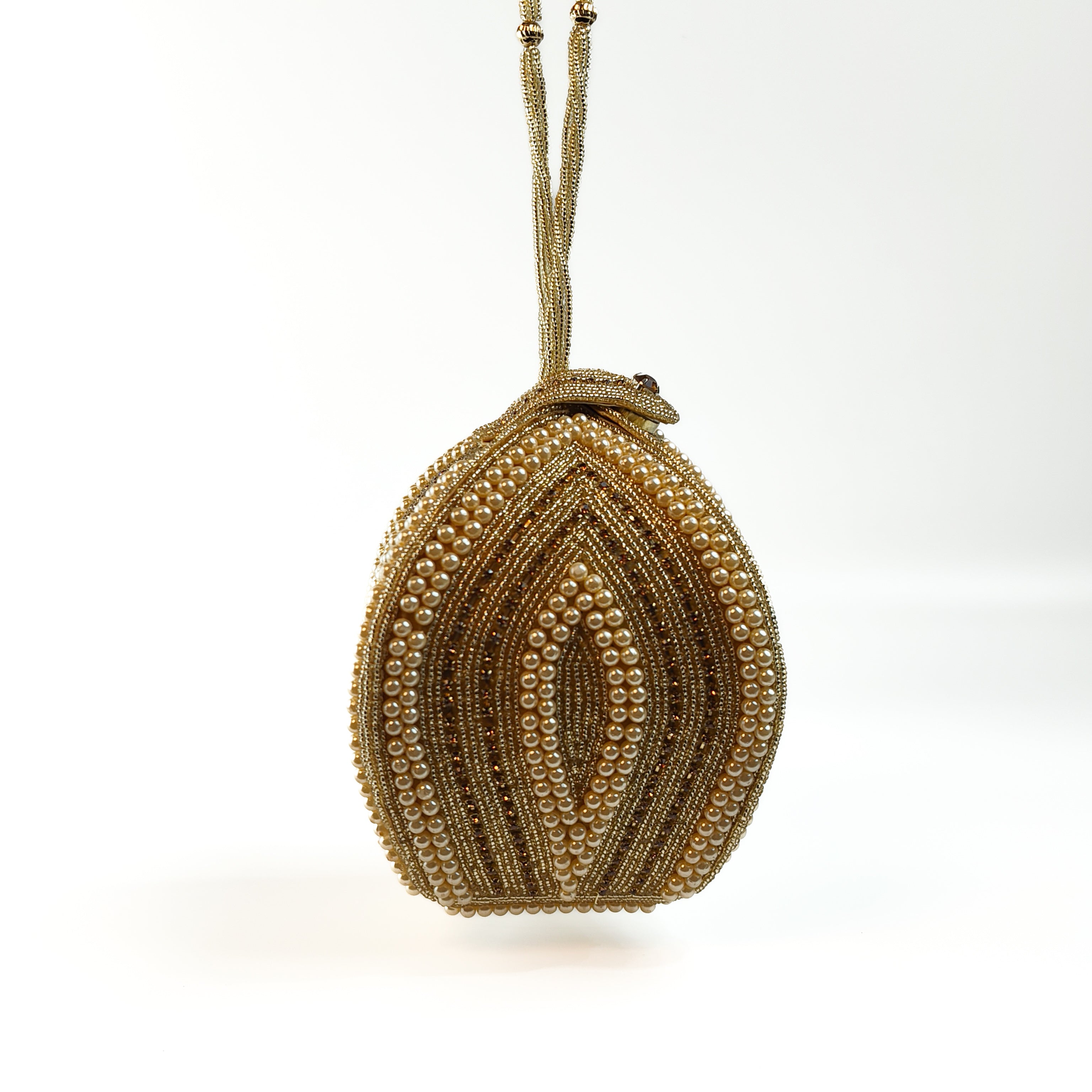 Gold Lotus Pearl Premium Clutch