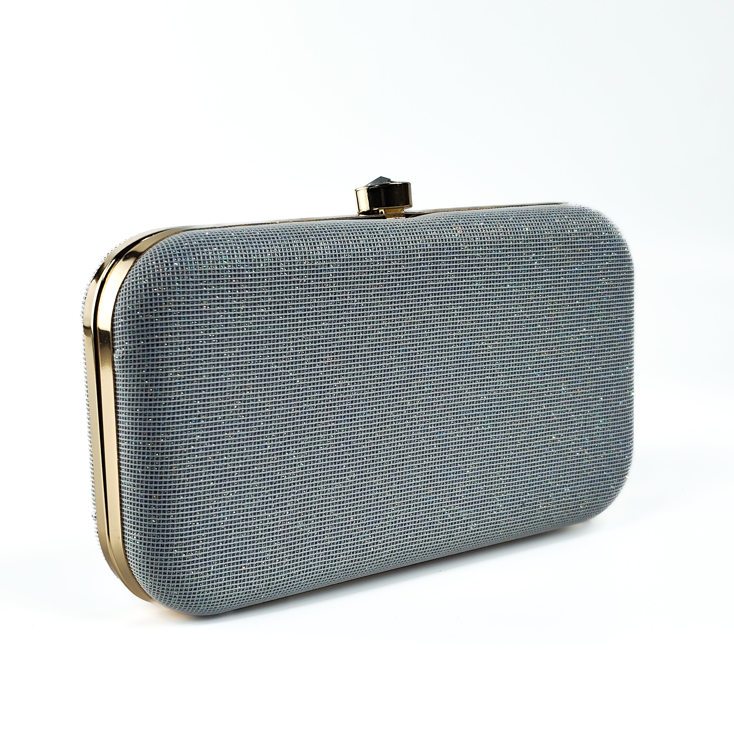 Silver Stardust Minaudière Hard Clutch