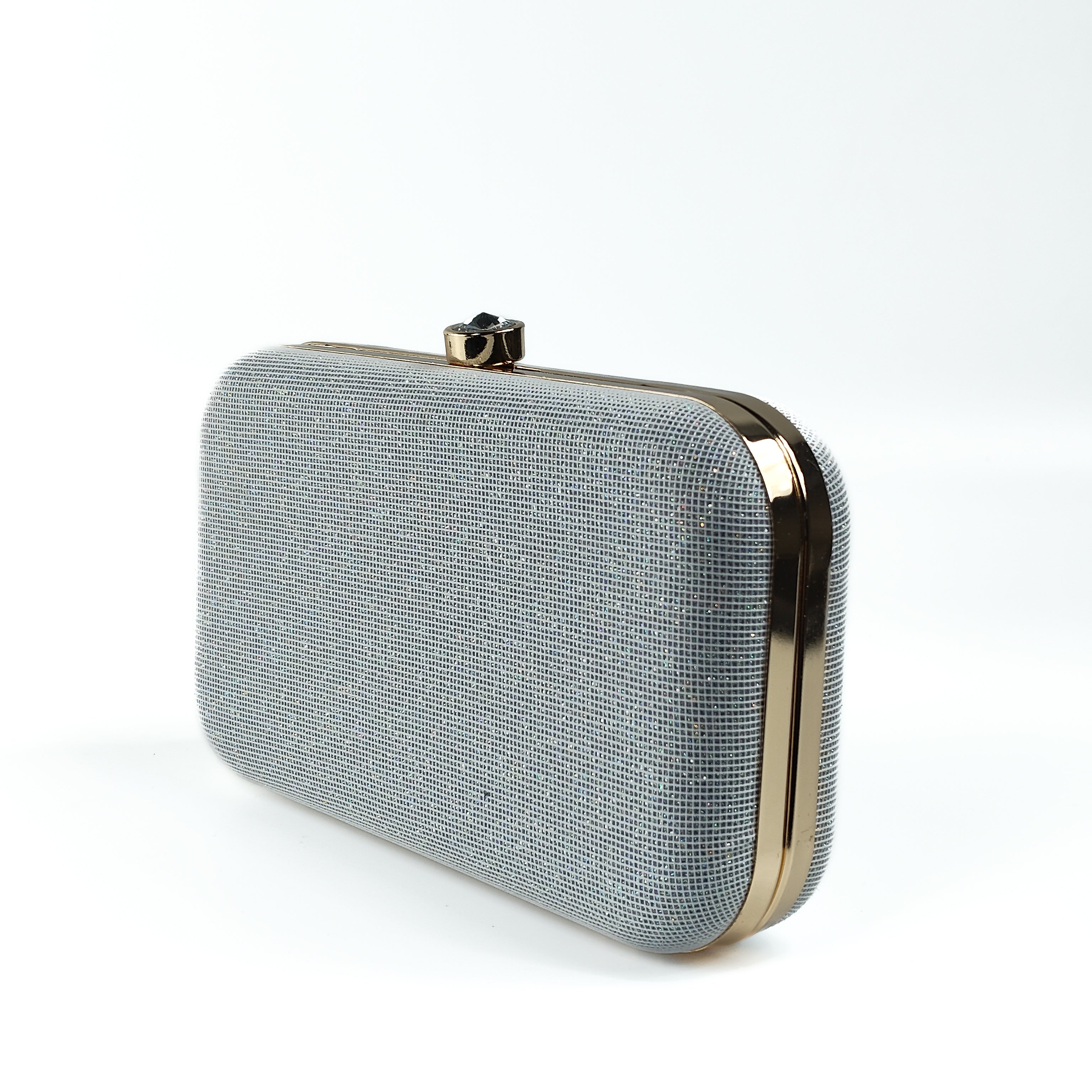 Silver Stardust Minaudière Hard Clutch