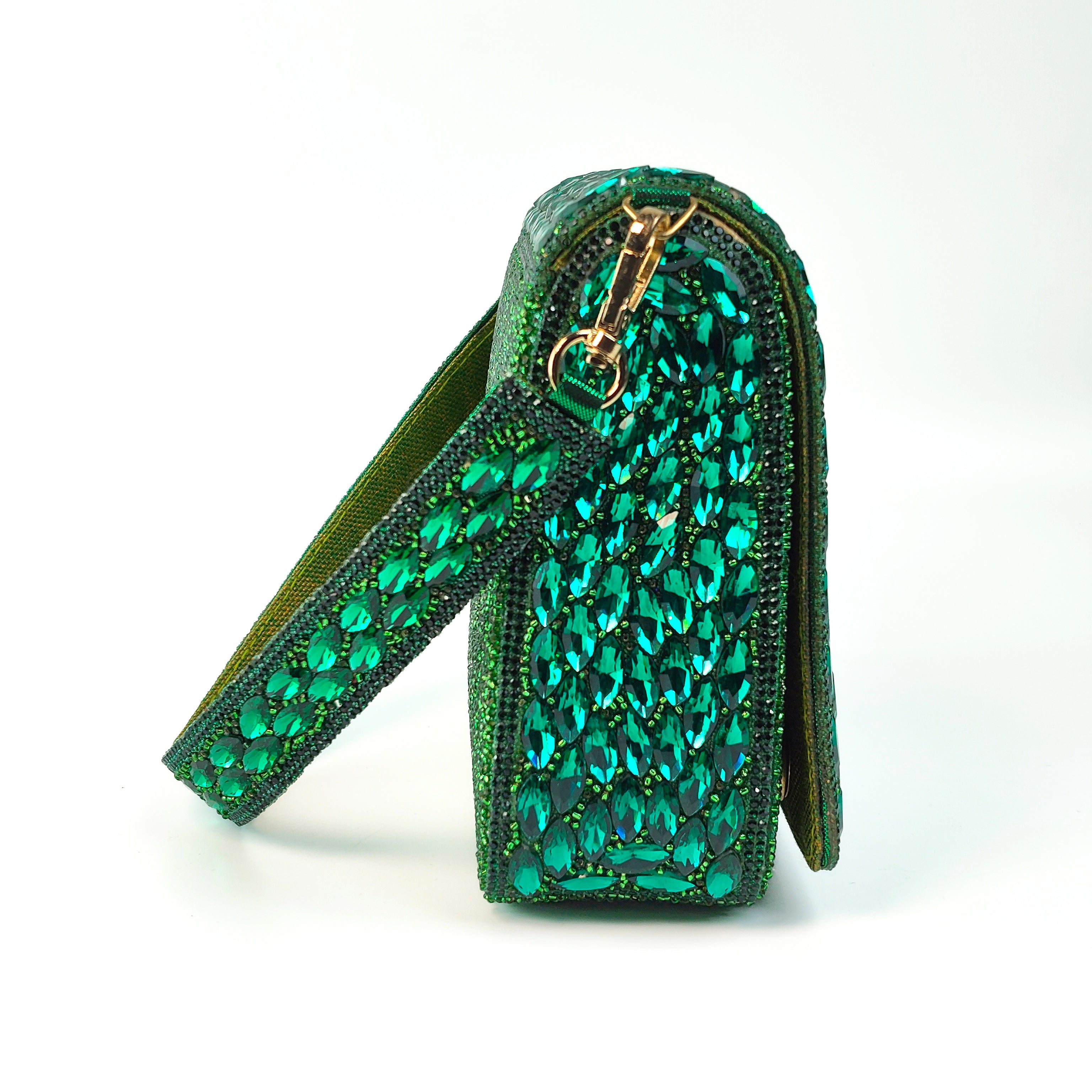 Emerald Crystal Cascade Premium Clutch