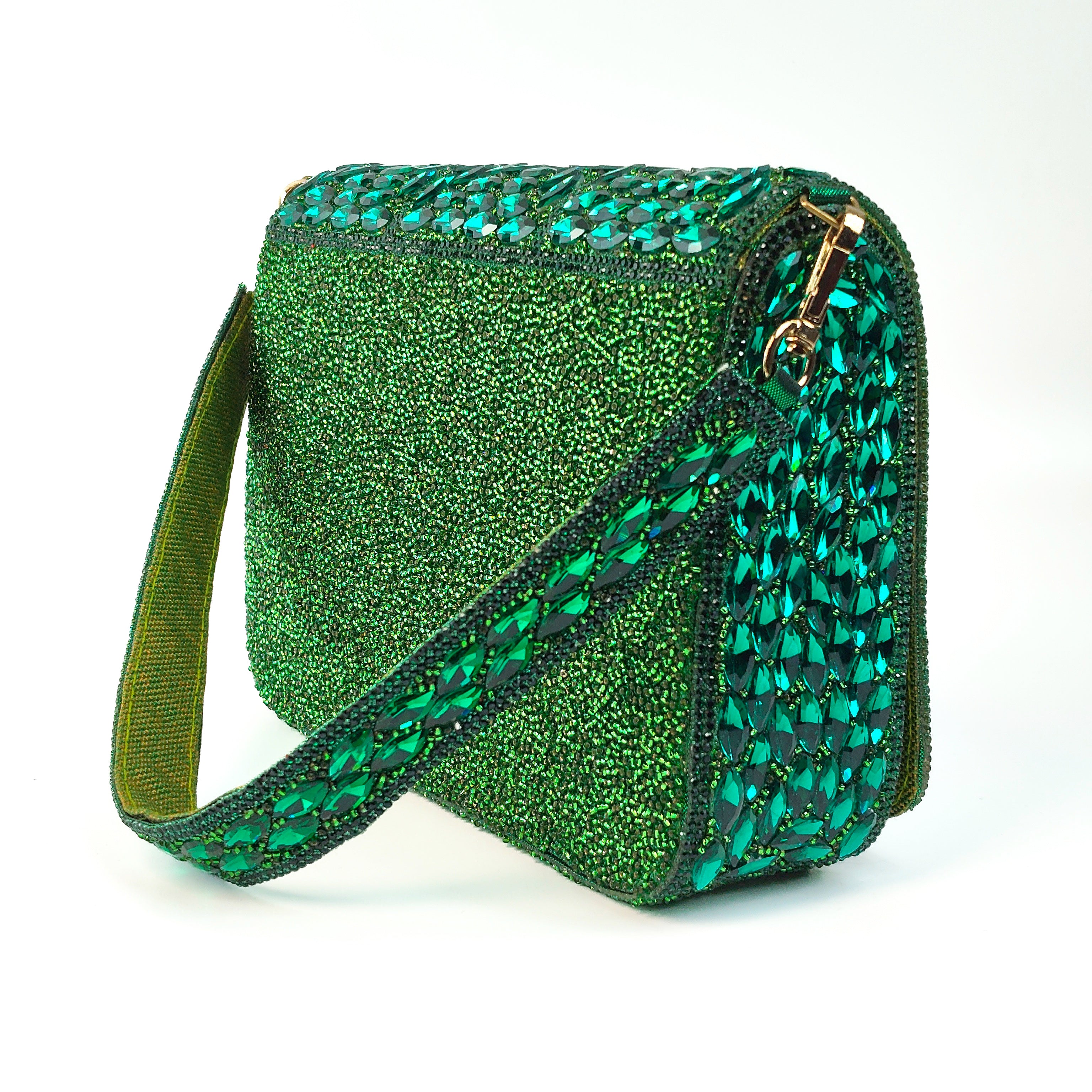 Emerald Crystal Cascade Premium Clutch