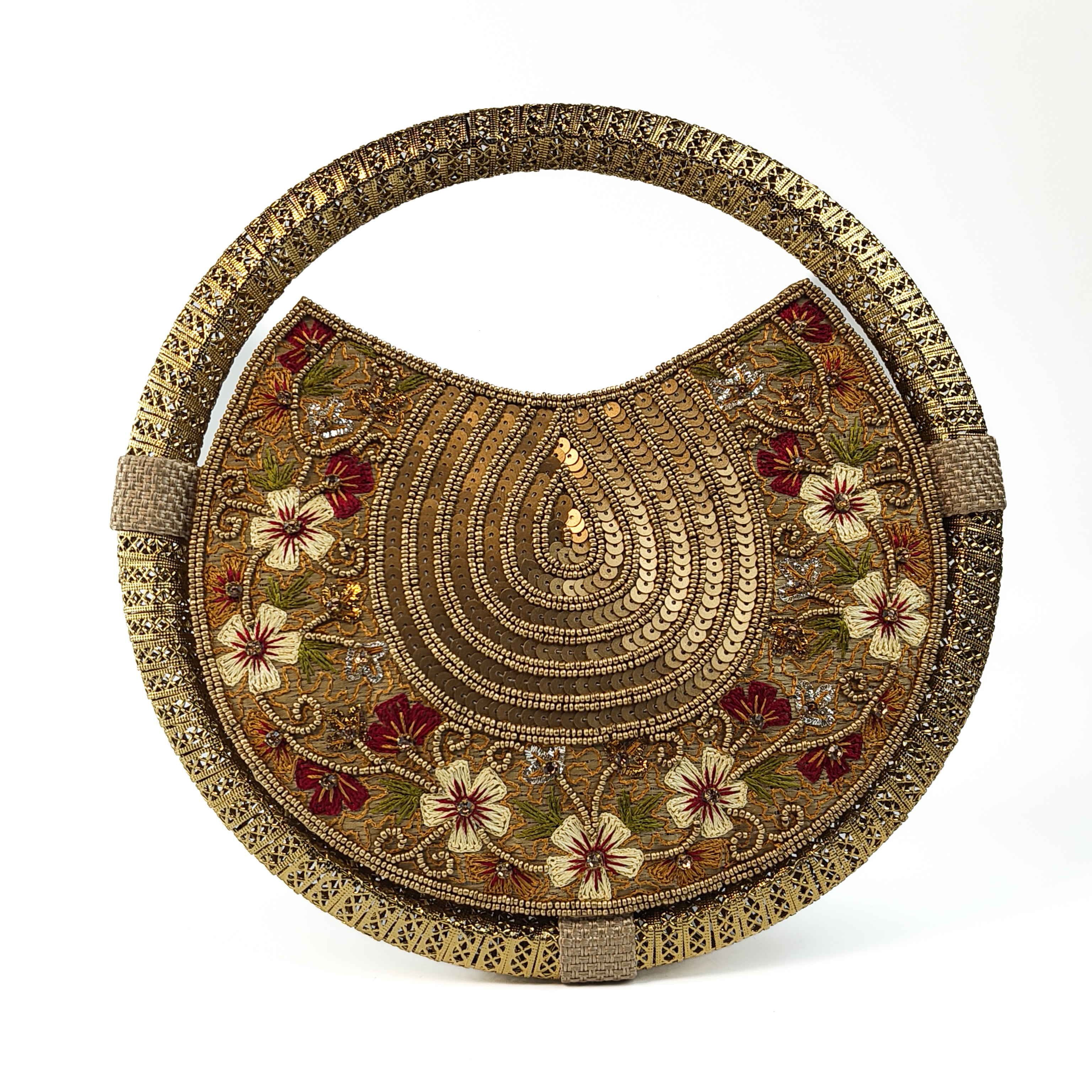 The Marigold Mandala Round Clutch