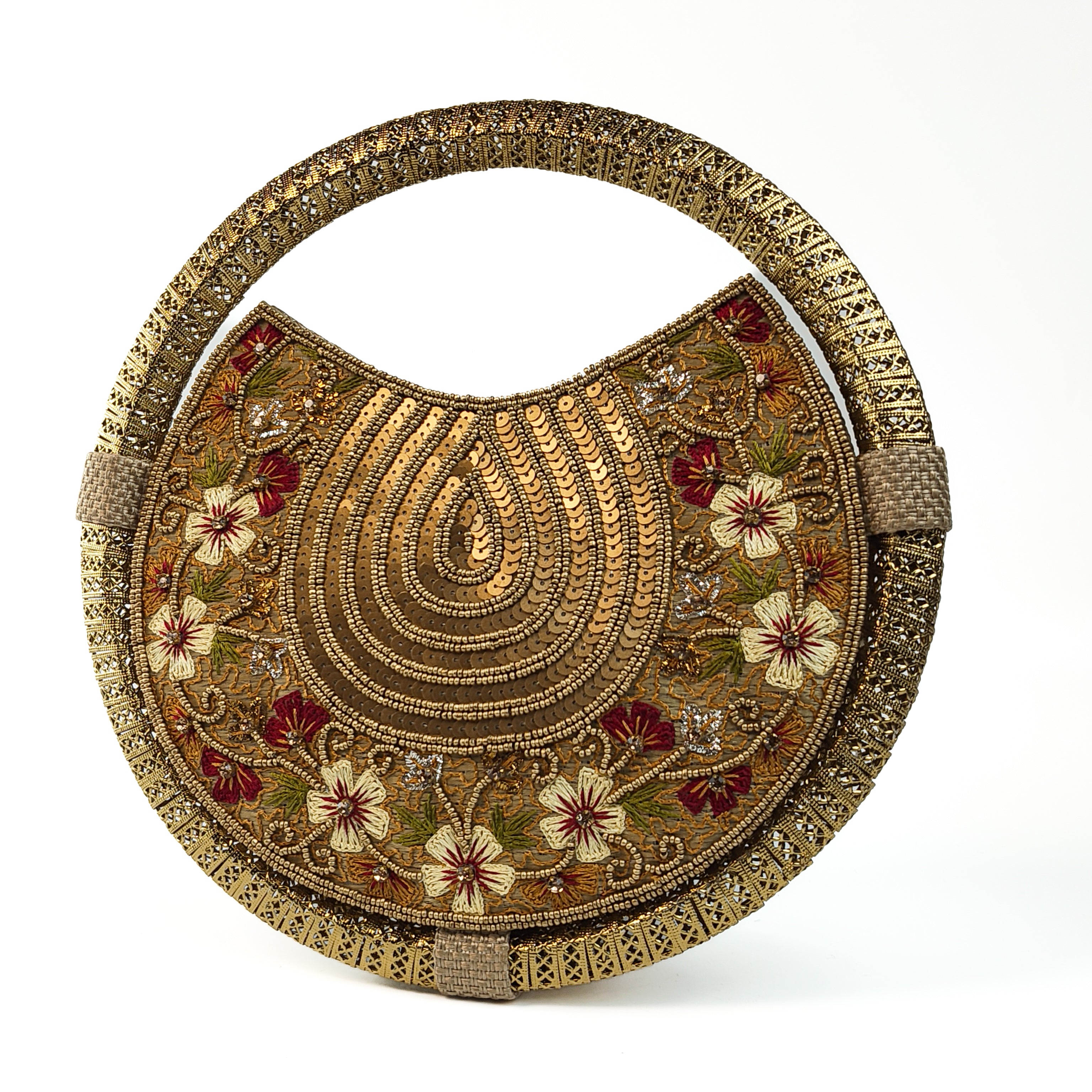 The Marigold Mandala Round Clutch
