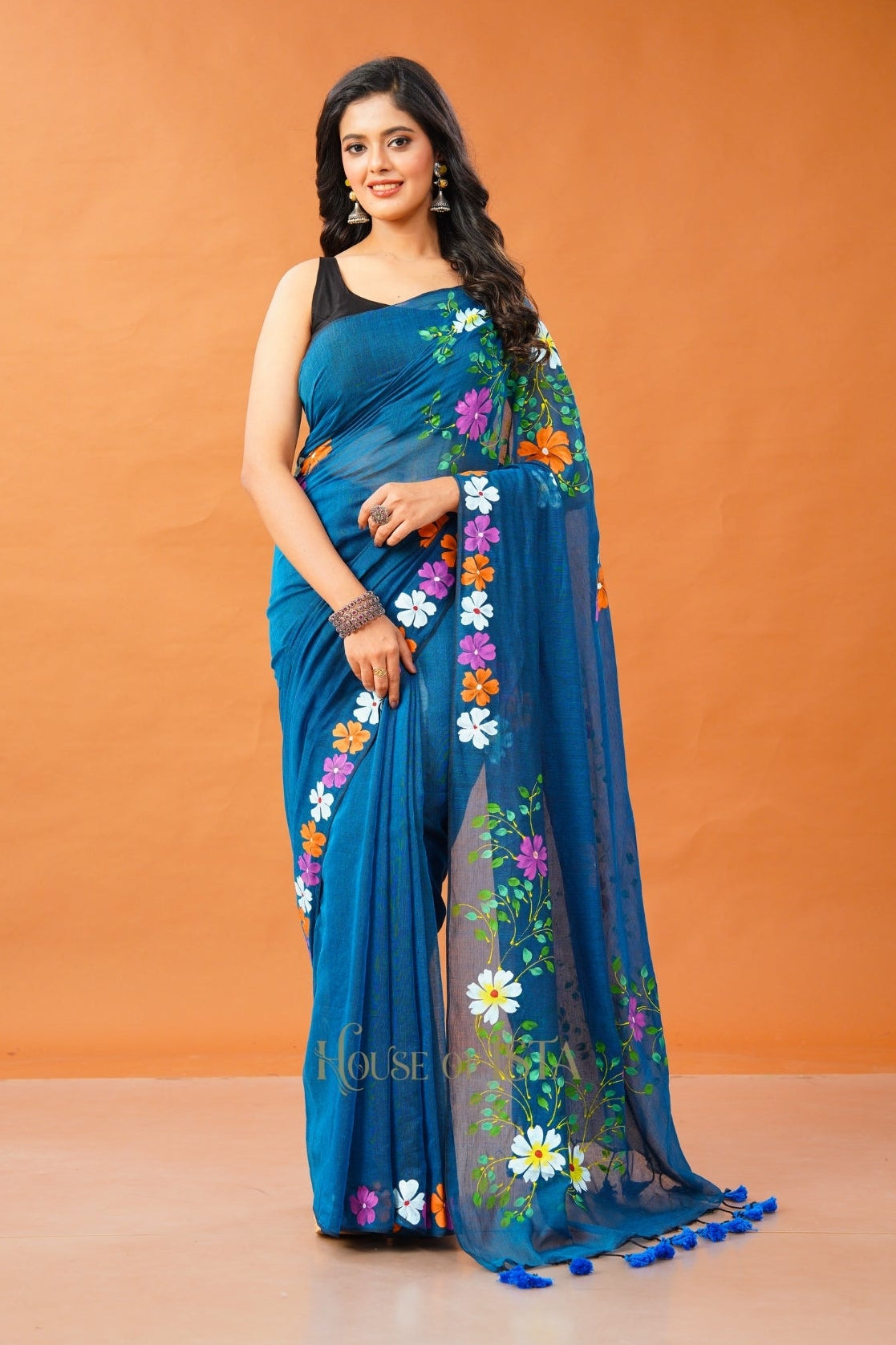 Peacock Poetry Mulmul Saree