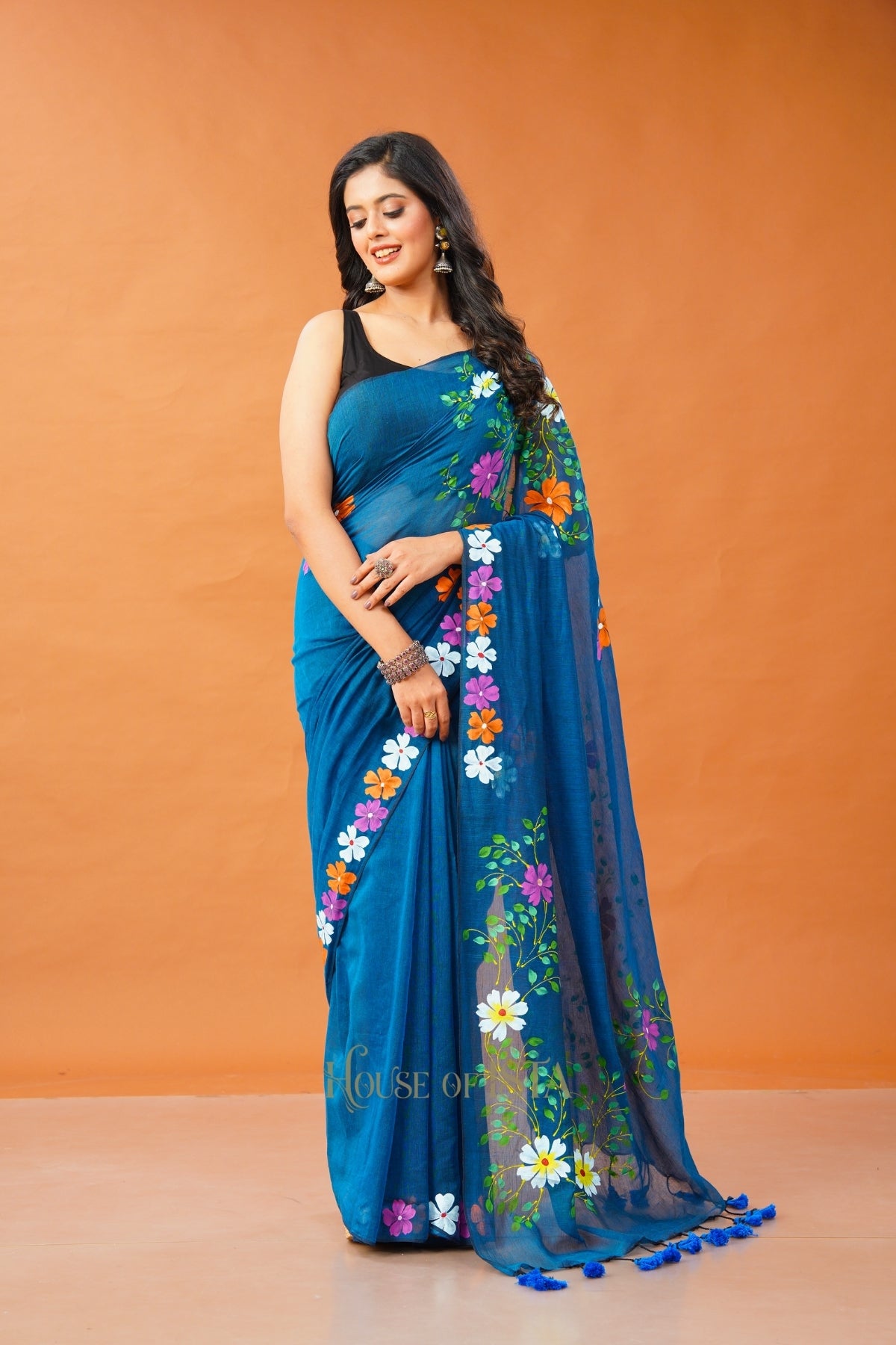 Peacock Poetry Mulmul Saree