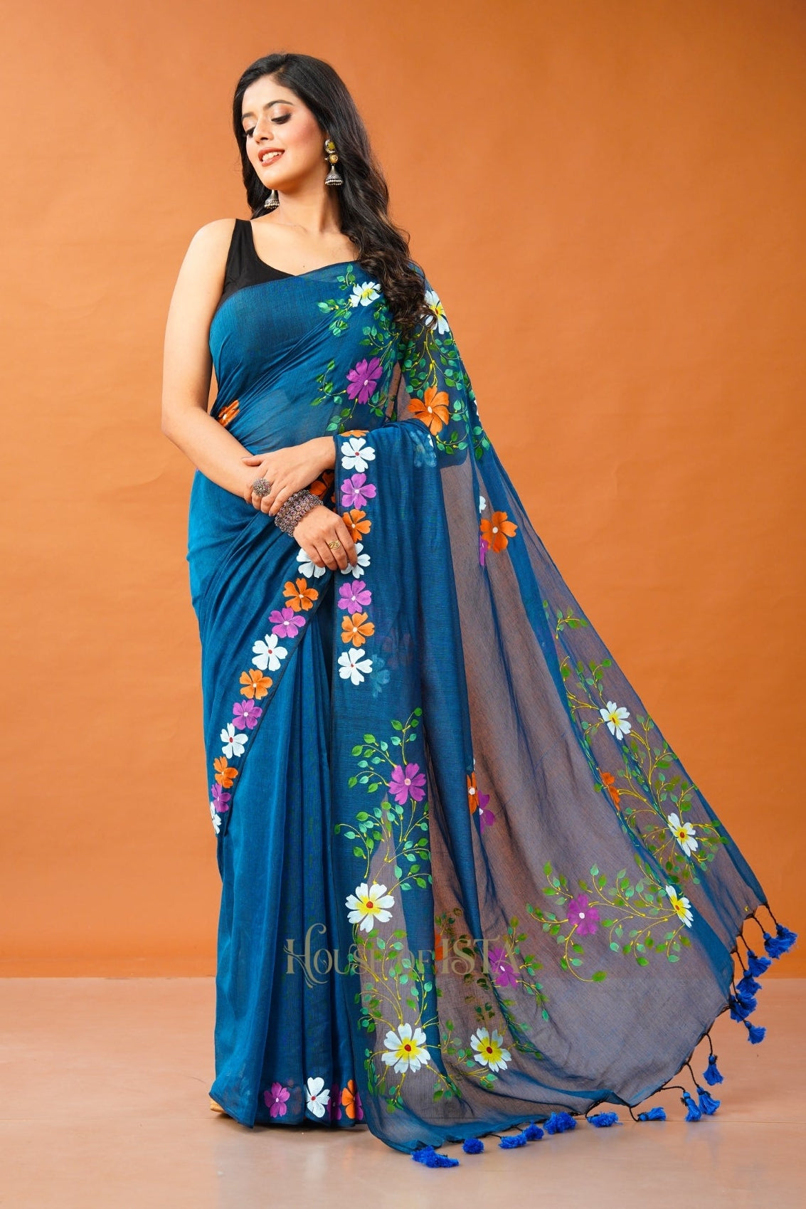 Peacock Poetry Mulmul Saree