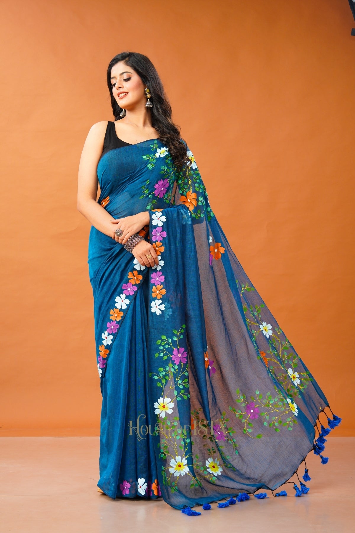 Peacock Poetry Mulmul Saree