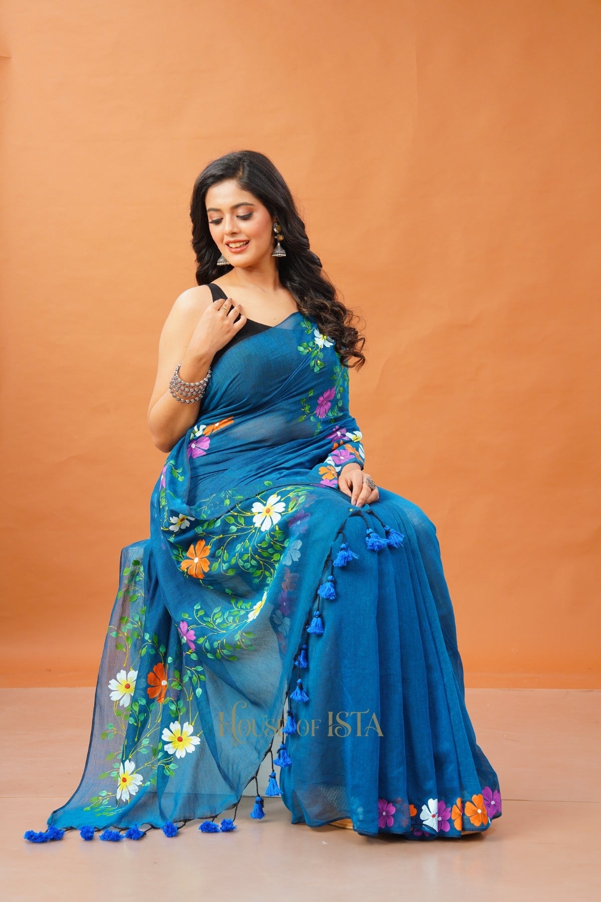 Peacock Poetry Mulmul Saree