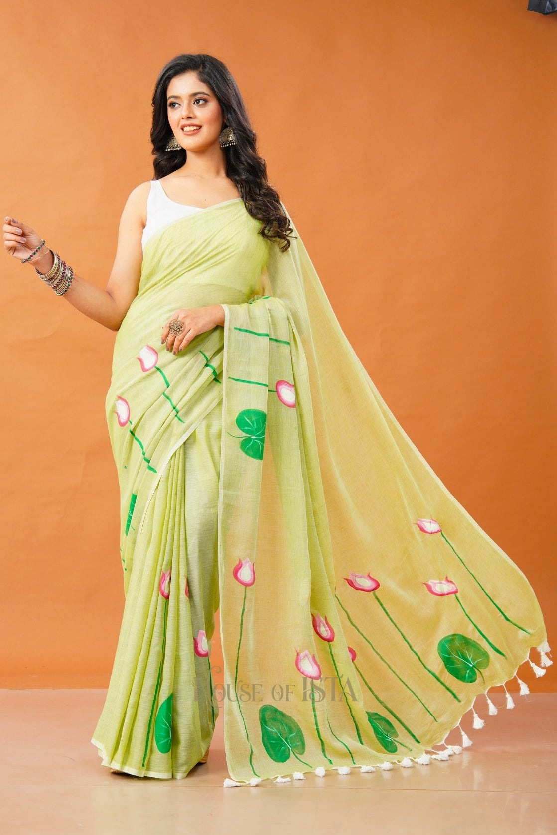 The Sage Lotus Mulmul Saree