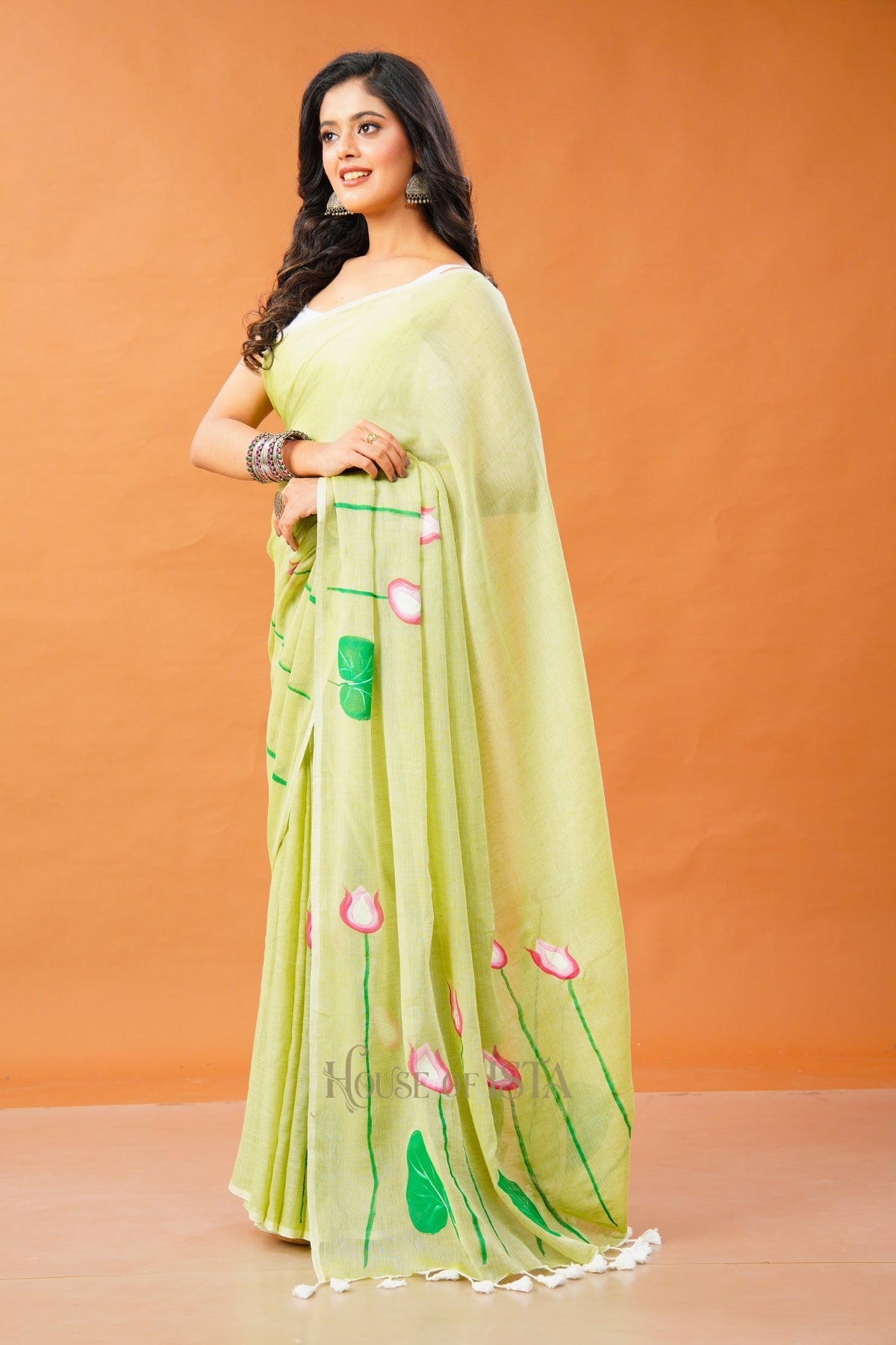 The Sage Lotus Mulmul Saree