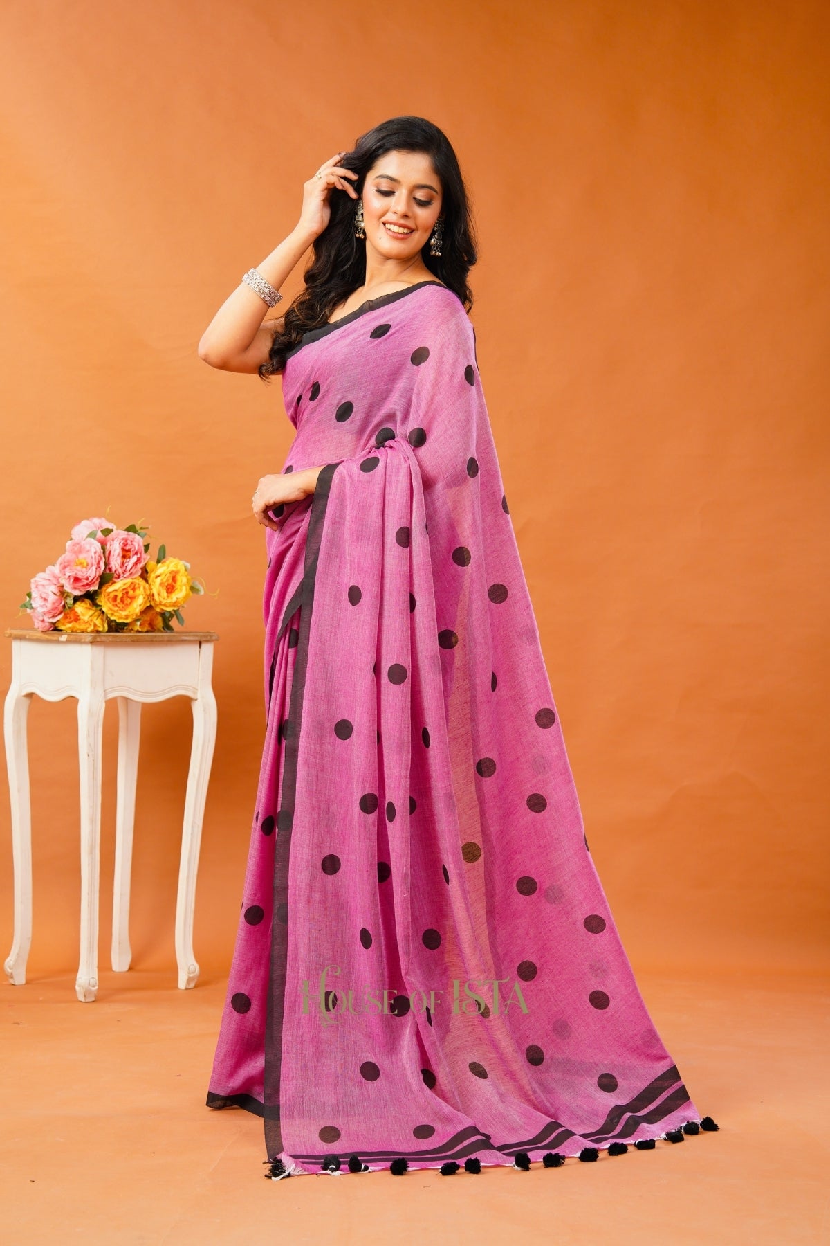 Pink Pepper Cotton Saree