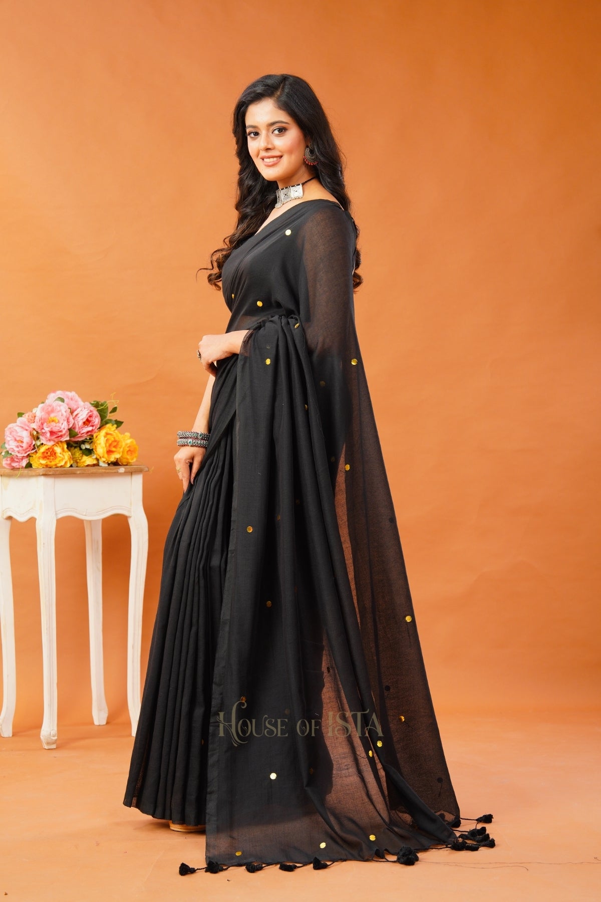Midnight Galaxy Cotton Saree