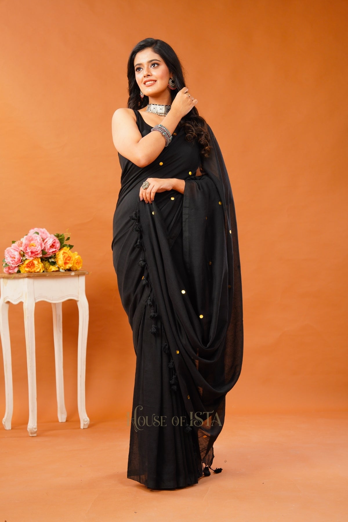 Midnight Galaxy Cotton Saree