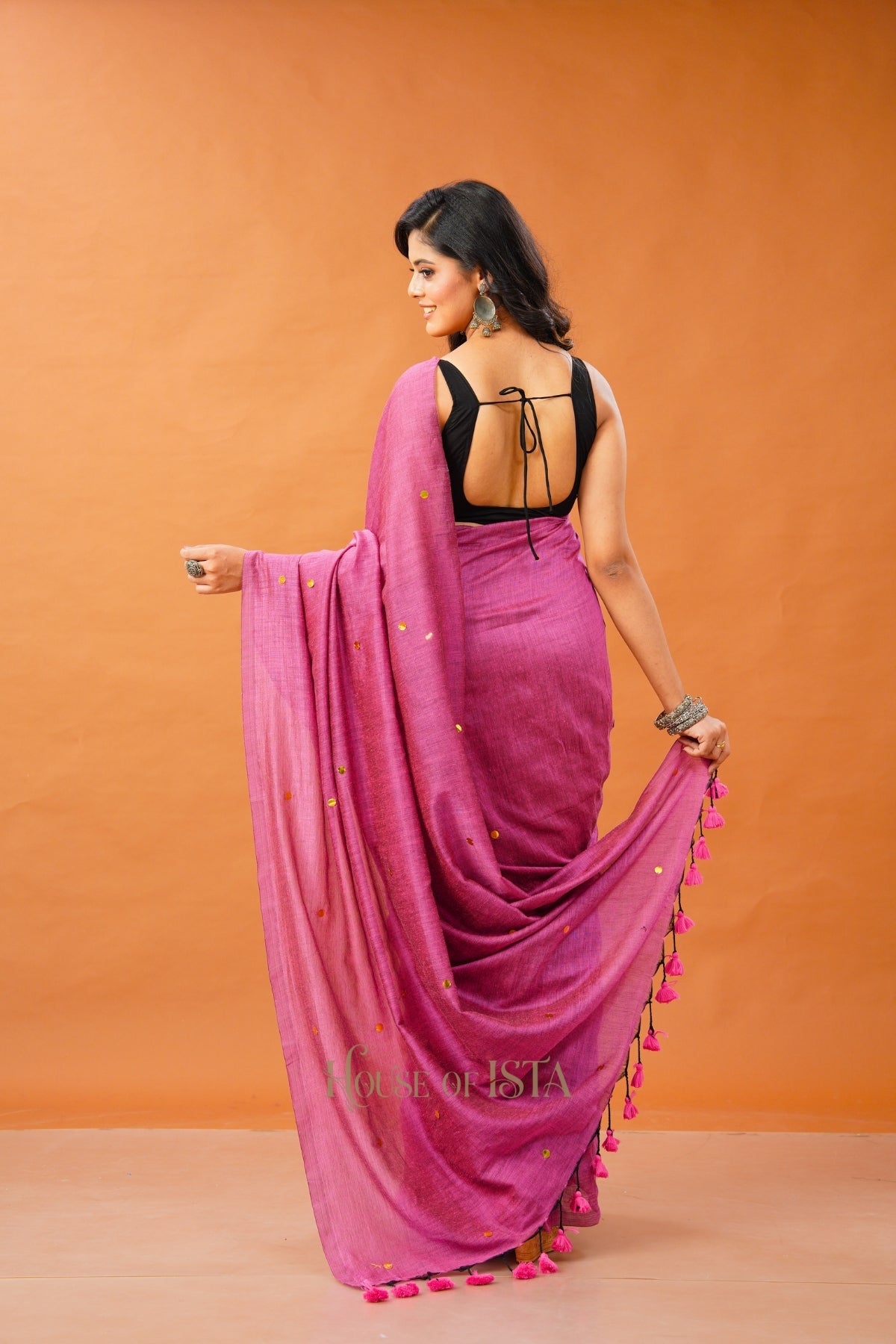 Manmohini Wine Cotton Saree