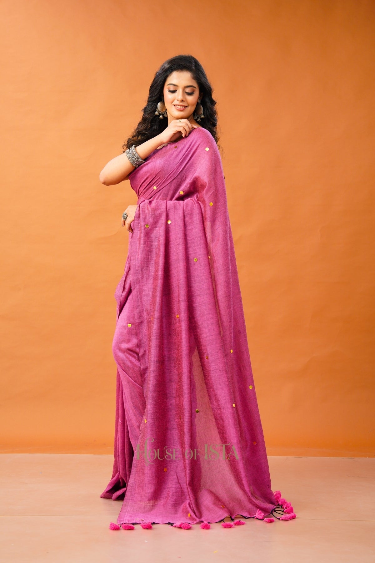 Manmohini Wine Cotton Saree
