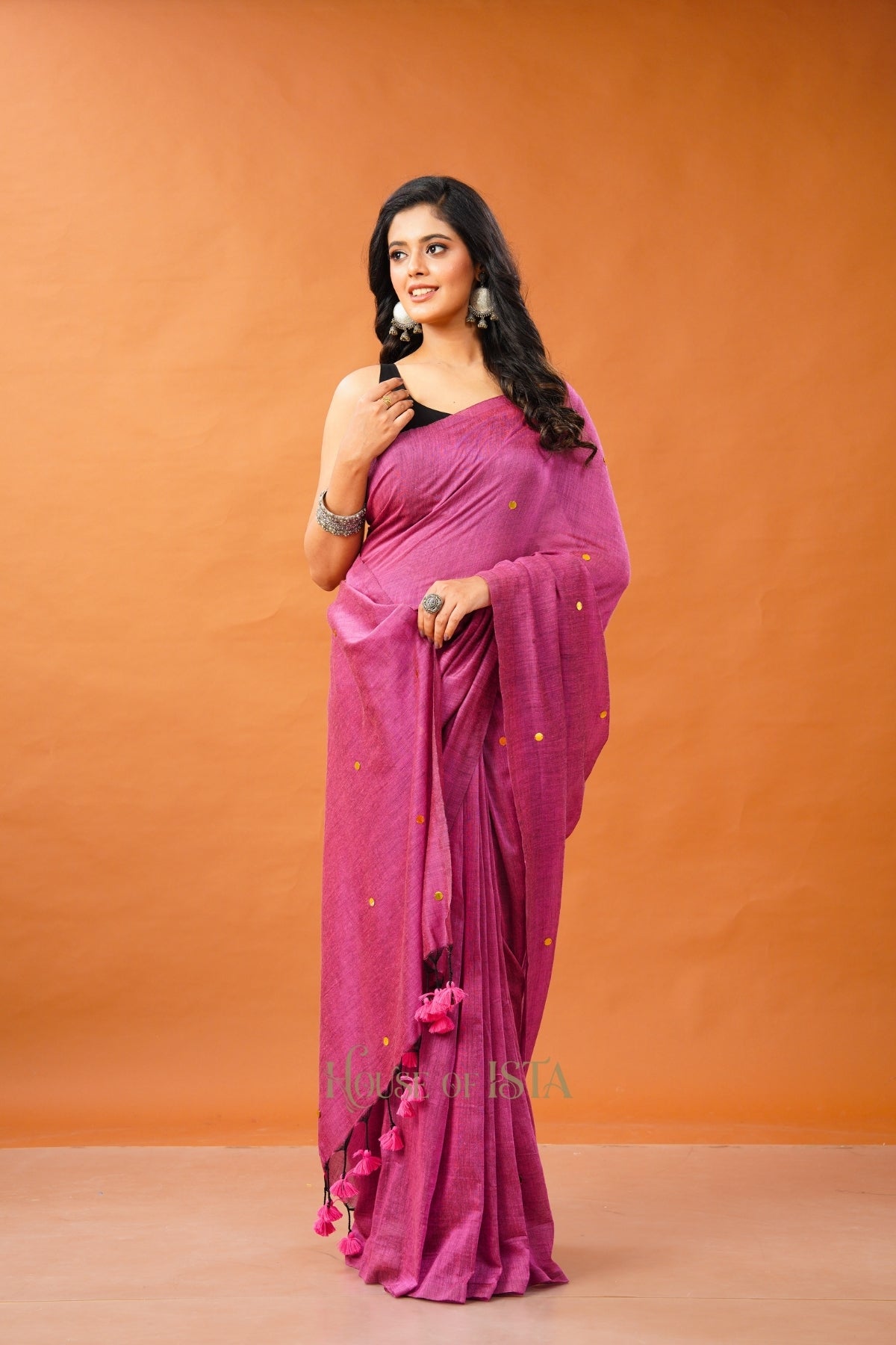 Manmohini Wine Cotton Saree