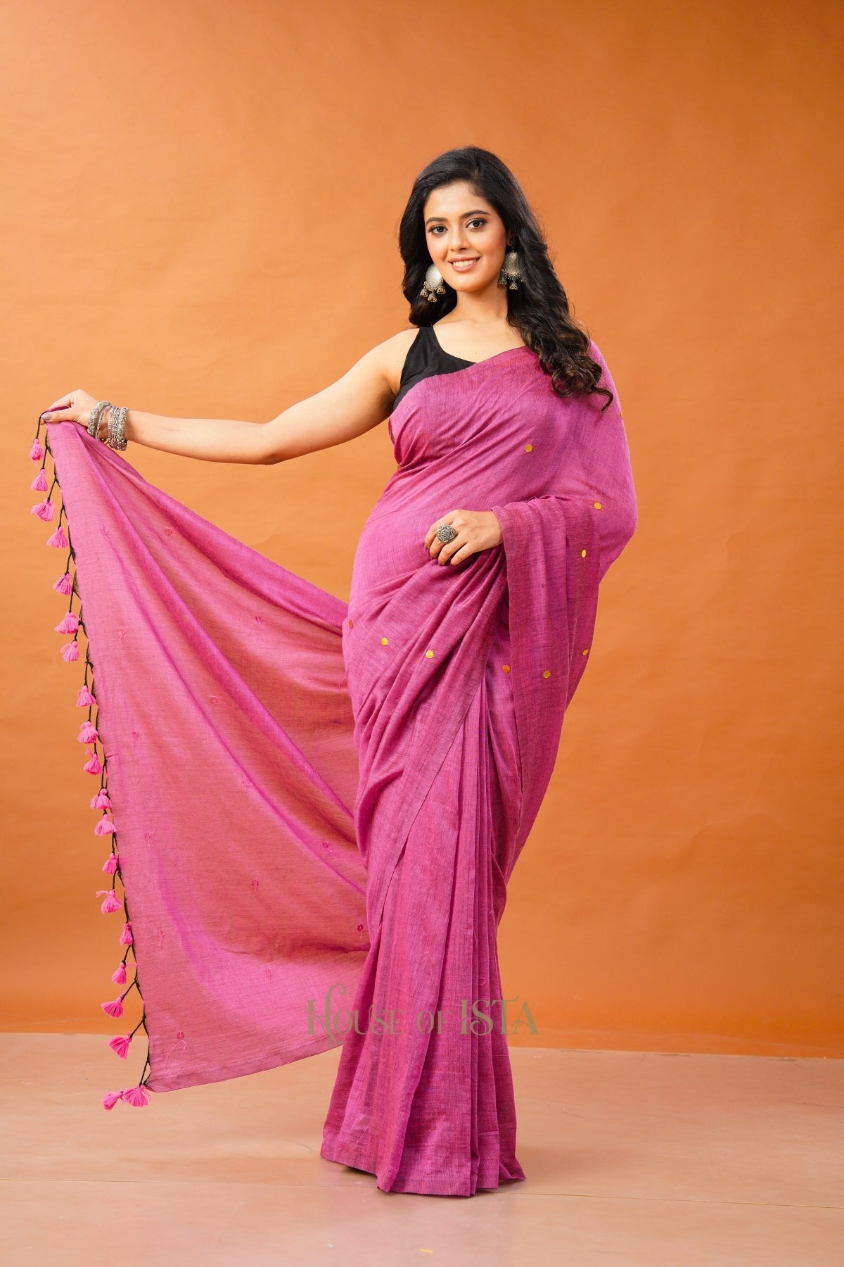Manmohini Wine Cotton Saree