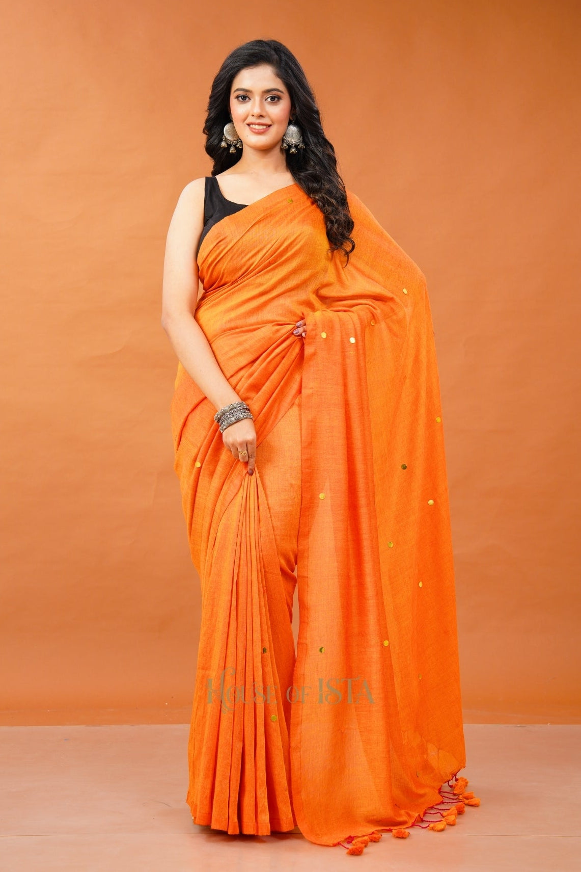 Kesariya Jhalak Cotton Saree