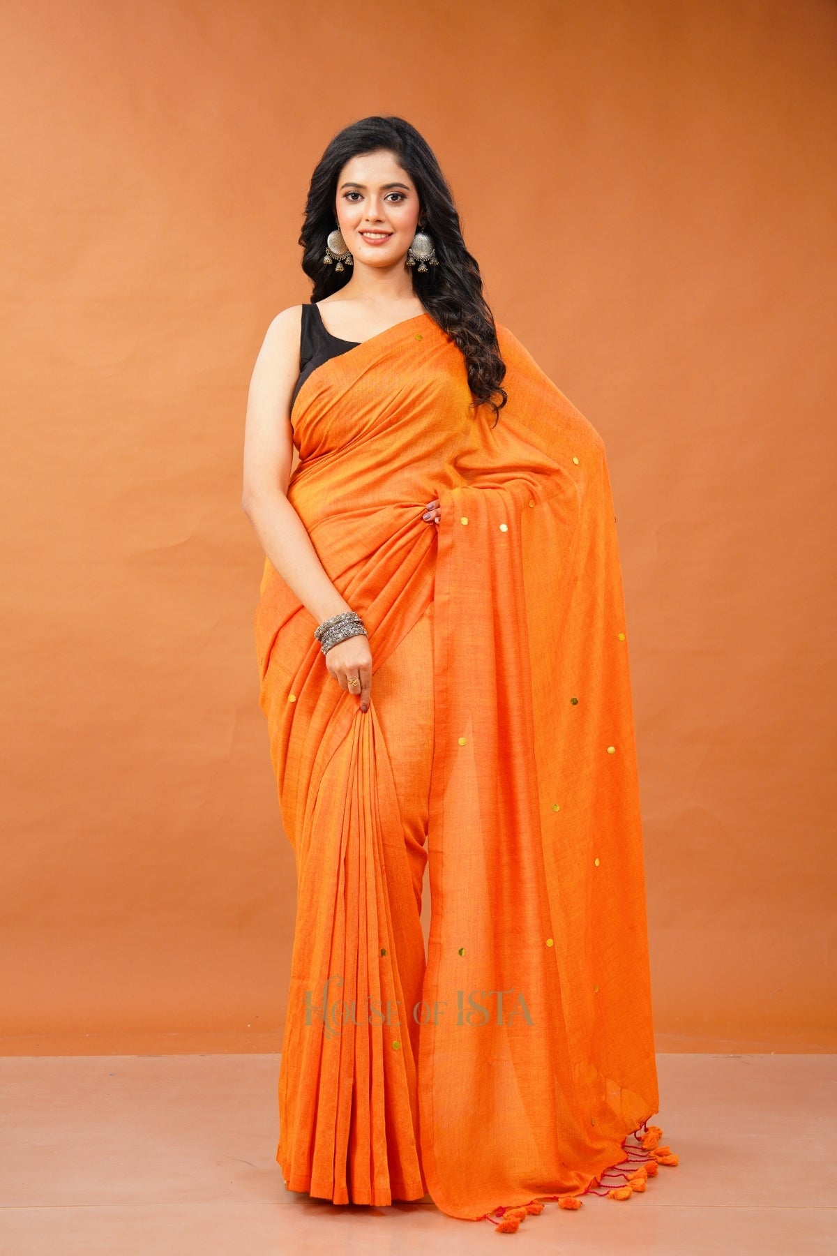 Kesariya Jhalak Cotton Saree