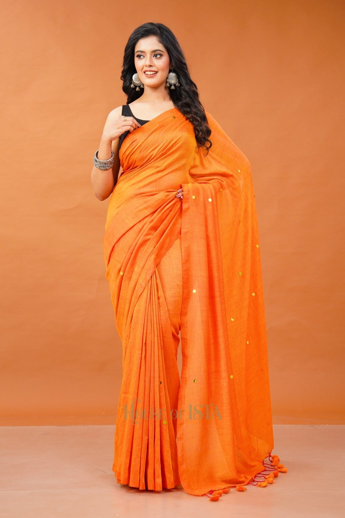 Kesariya Jhalak Cotton Saree