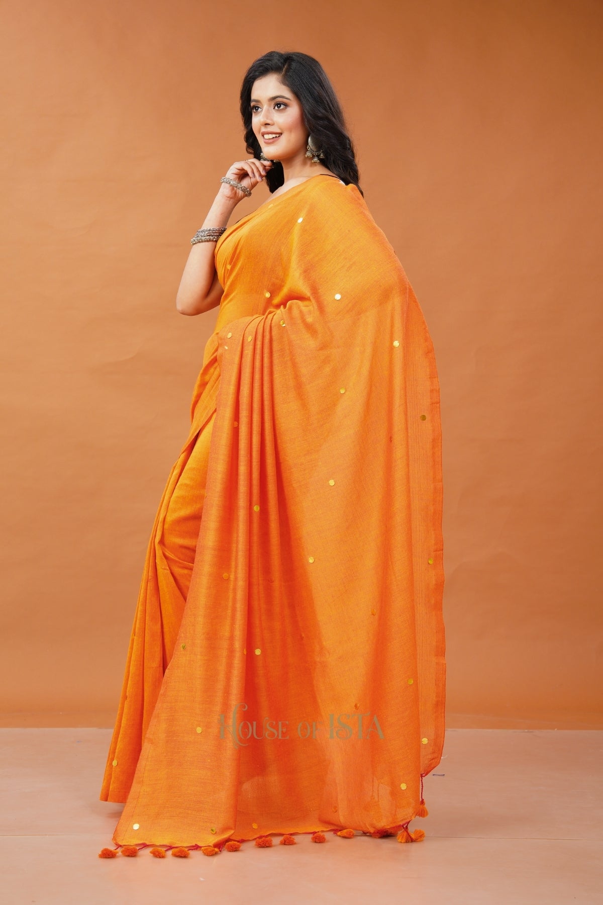 Kesariya Jhalak Cotton Saree