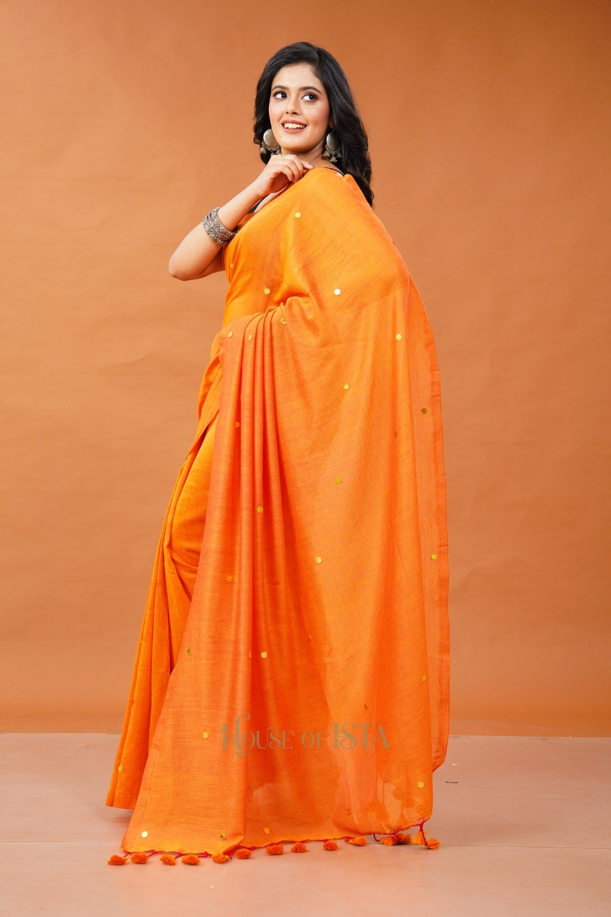 Kesariya Jhalak Cotton Saree