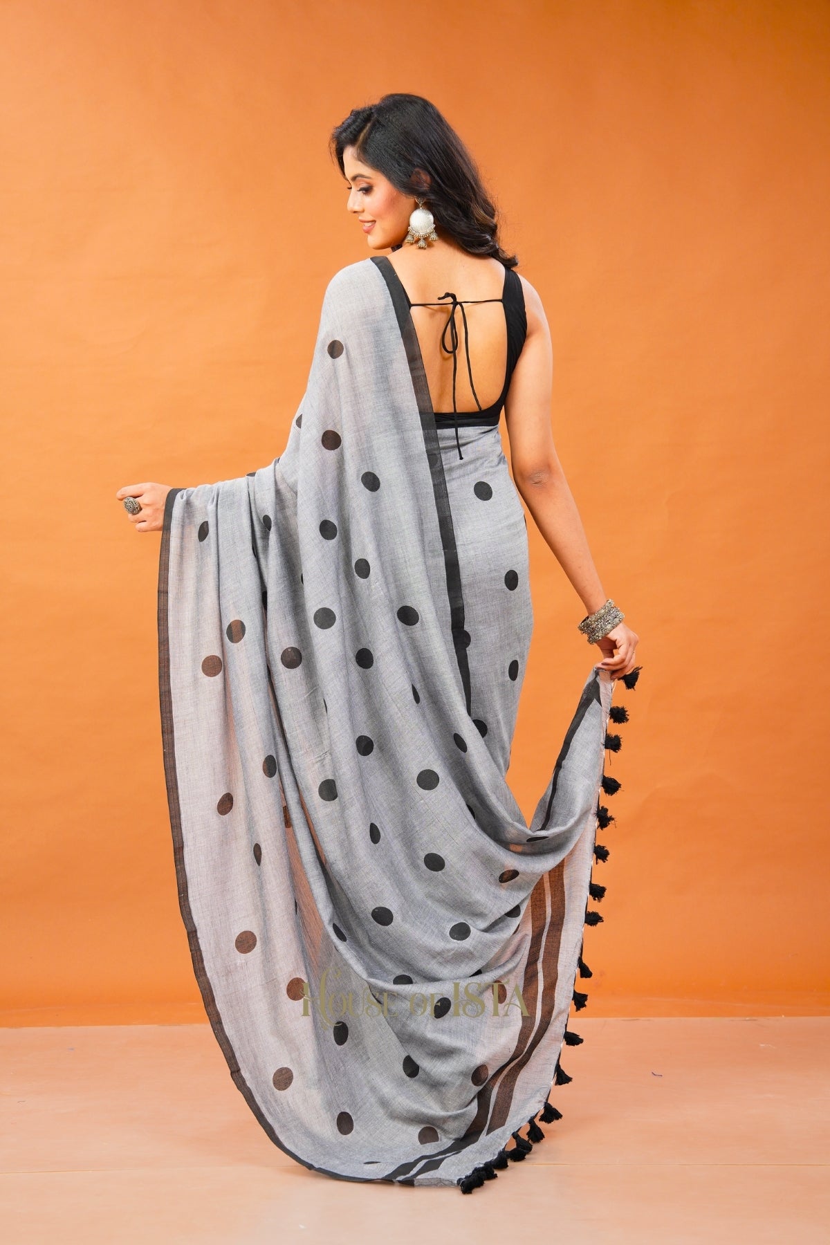 Graphite Dreams  Cotton Saree