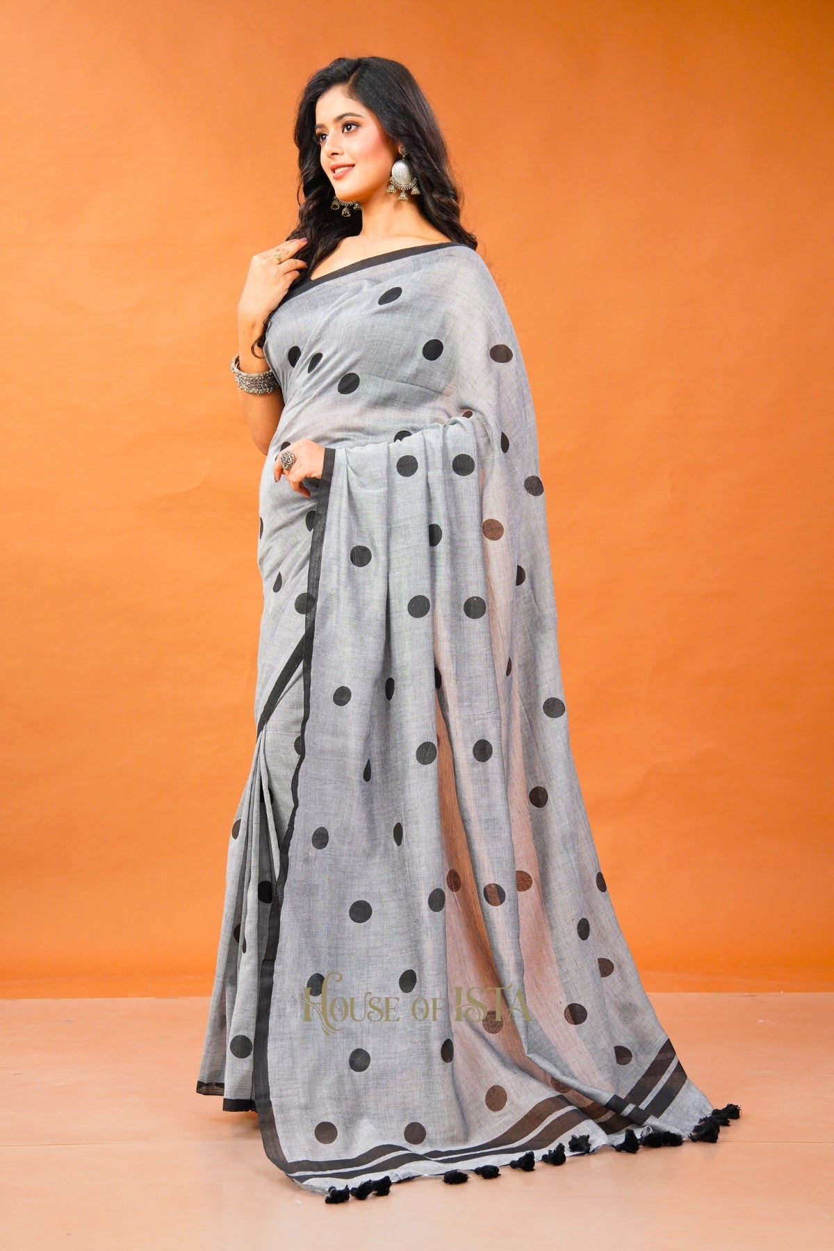 Graphite Dreams  Cotton Saree