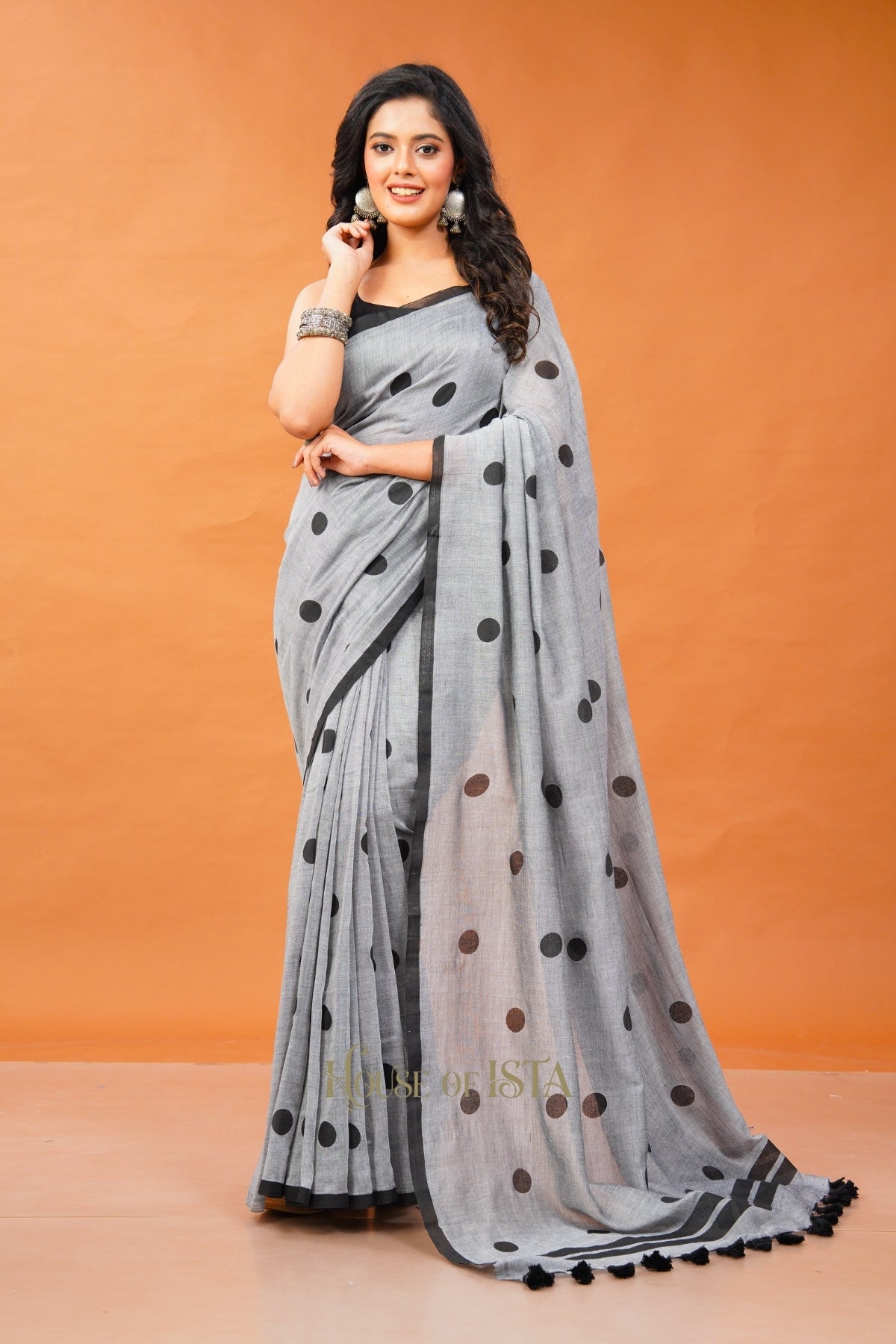 Graphite Dreams  Cotton Saree