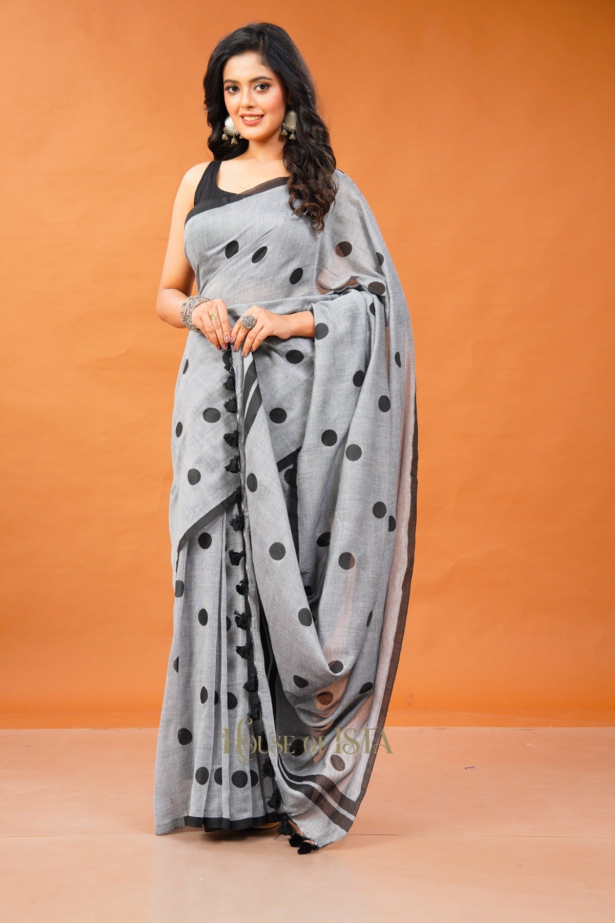 Graphite Dreams  Cotton Saree