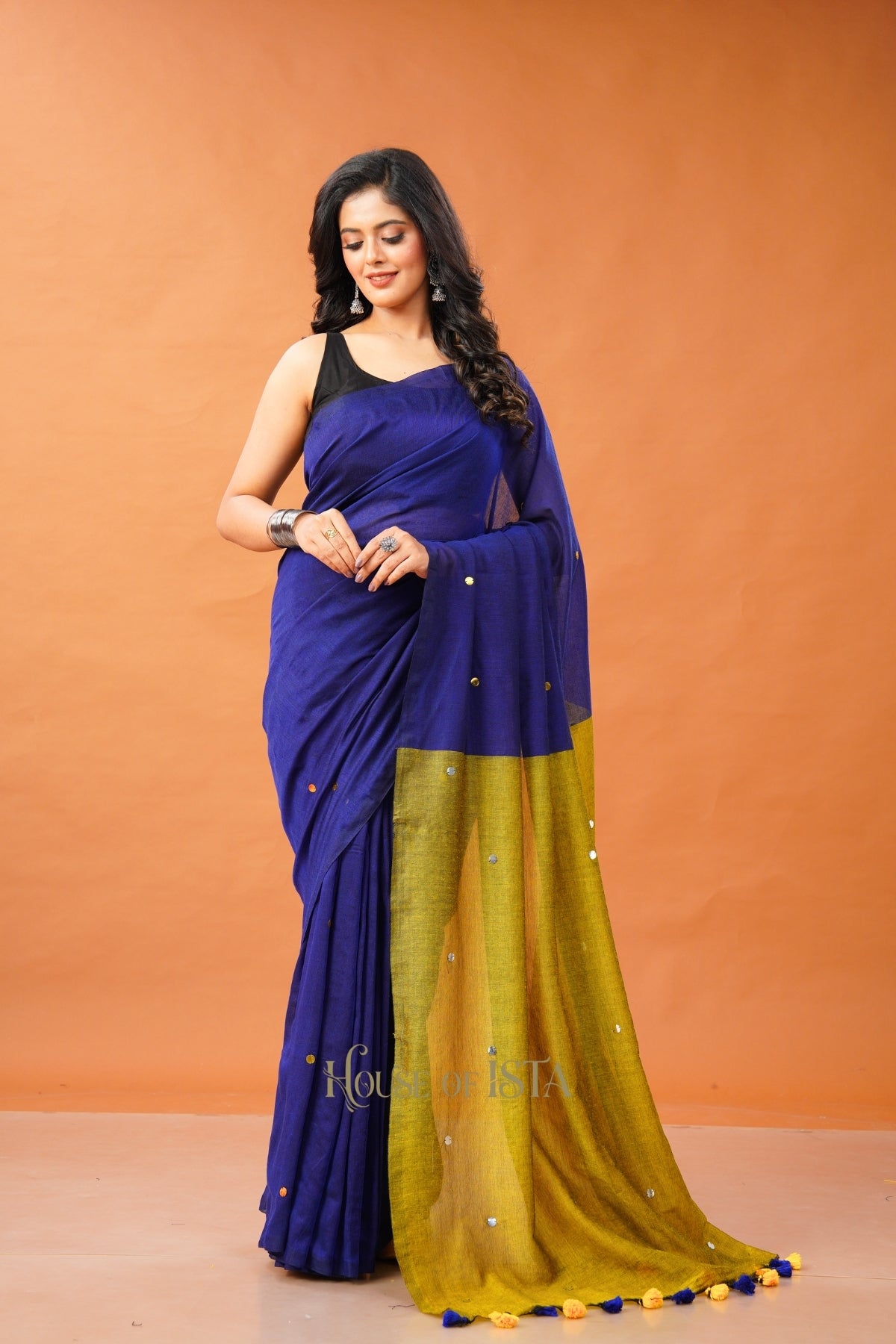 Sunehri Neelam Cotton Saree