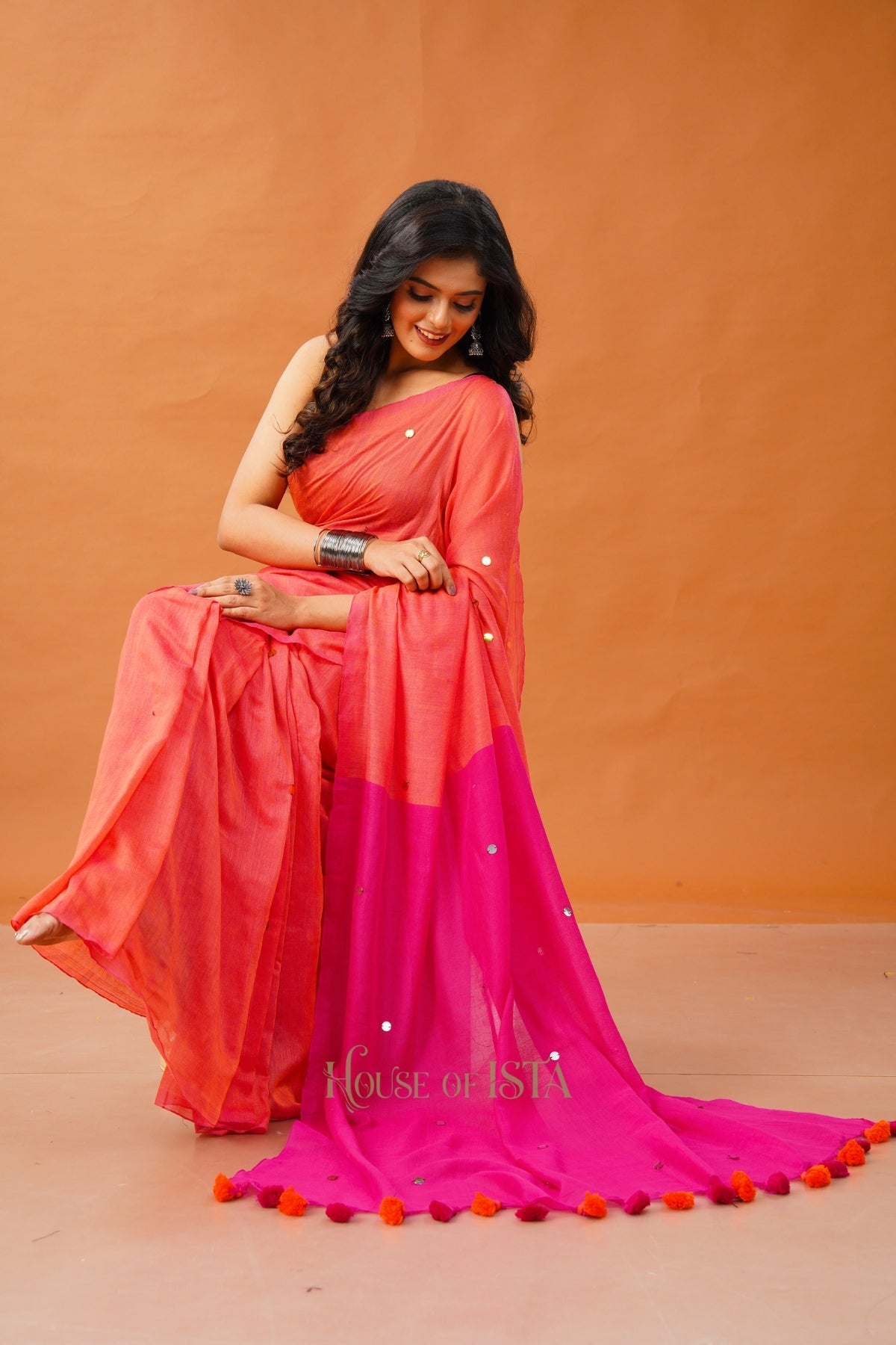 Berry Blush & Beam Cotton Saree