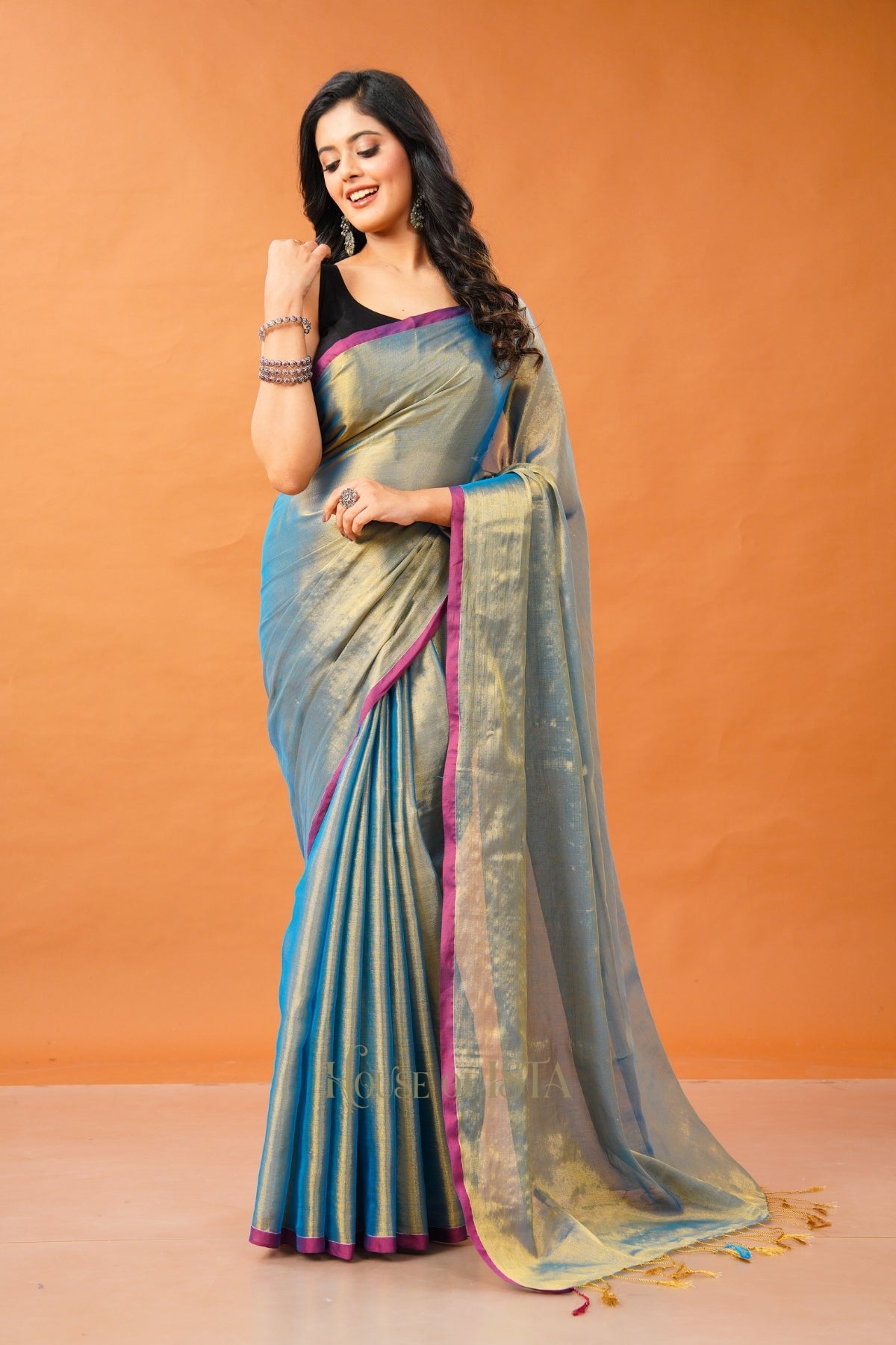 Neel Eshana  Tissue Cotton Saree