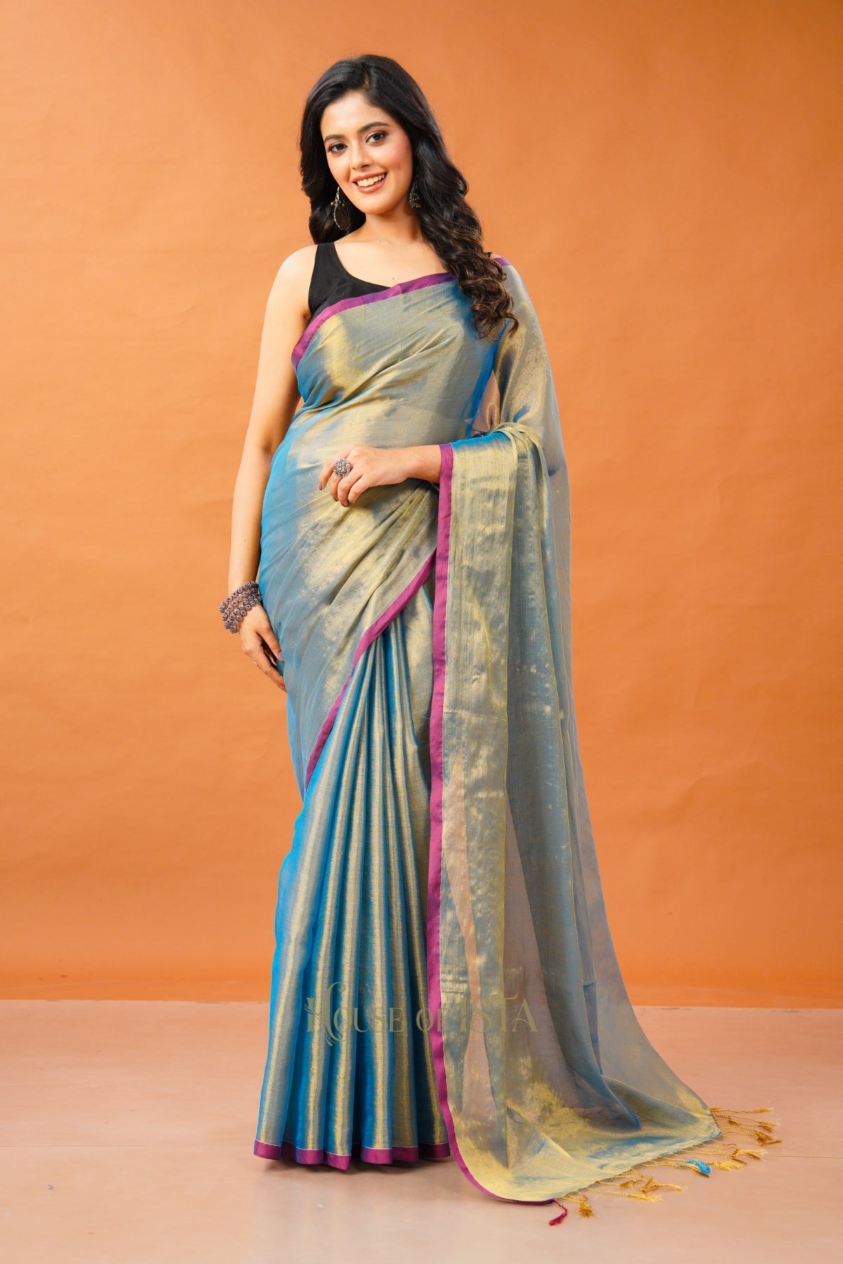 Neel Eshana  Tissue Cotton Saree