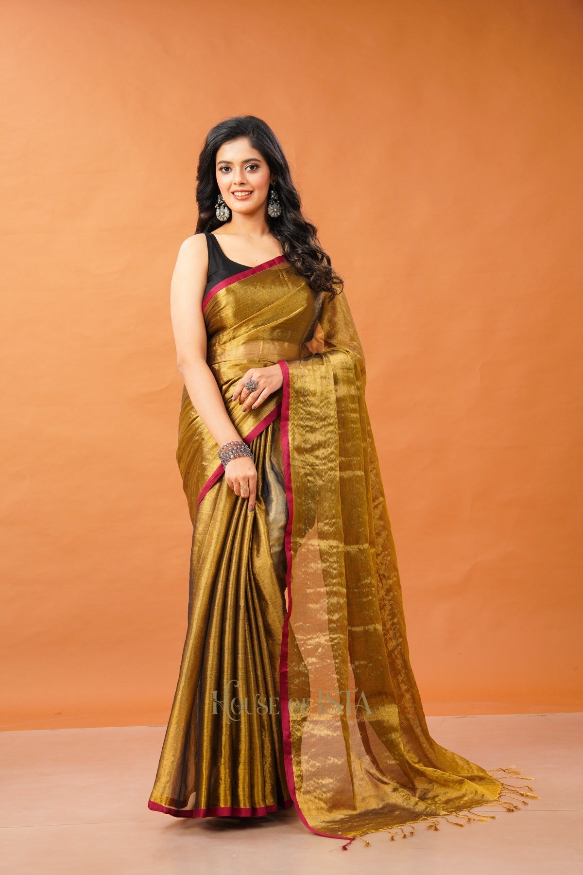 Tamravati Tissue Cotton Saree