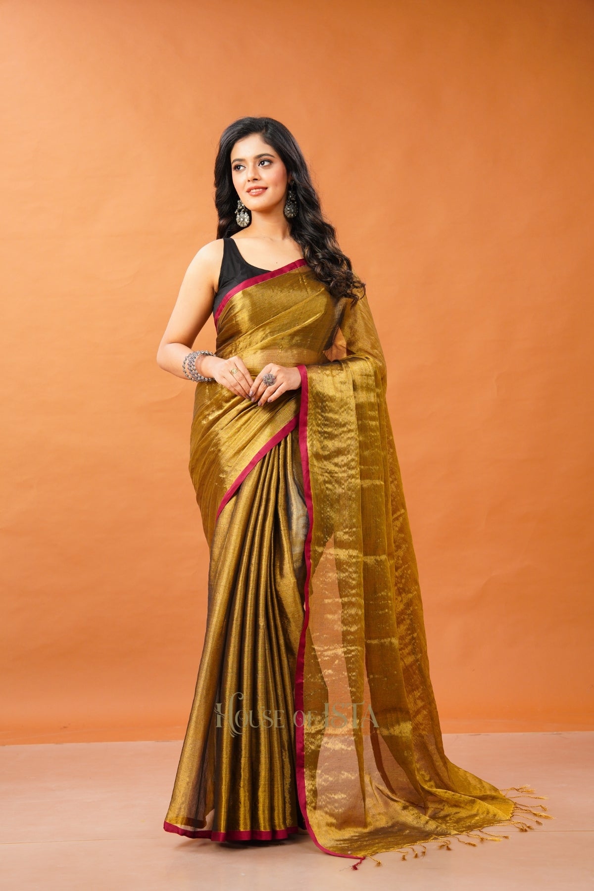 Tamravati Tissue Cotton Saree